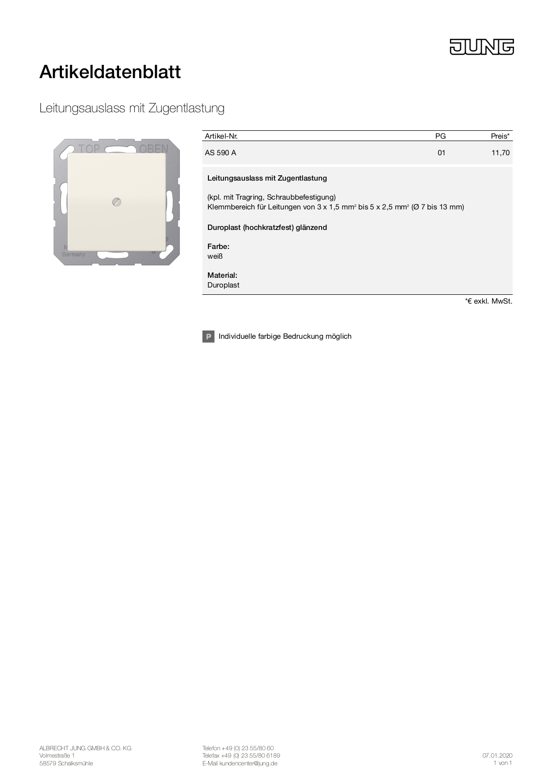 Jung AS 590 A User Manual