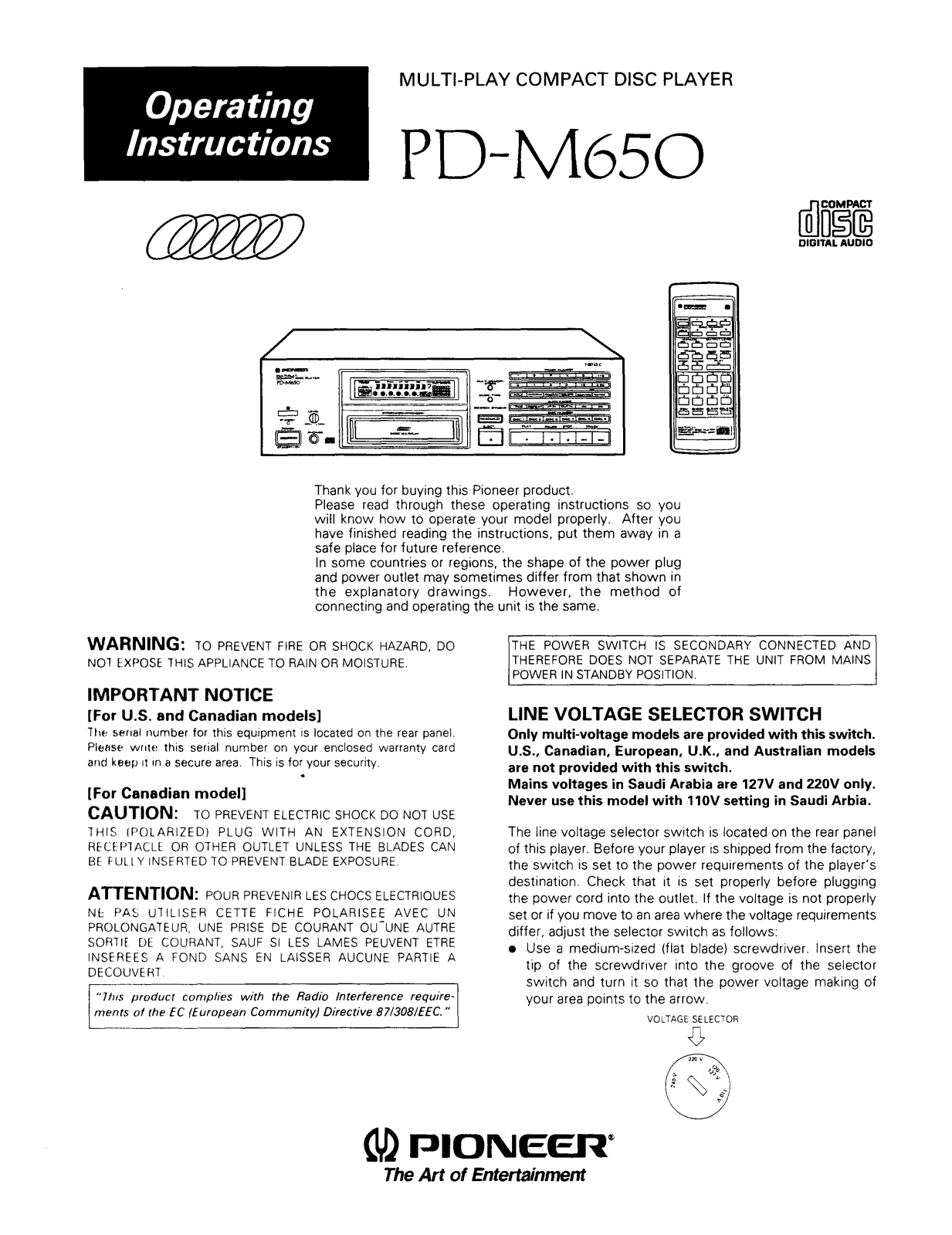 Pioneer PDM-650 Owners manual