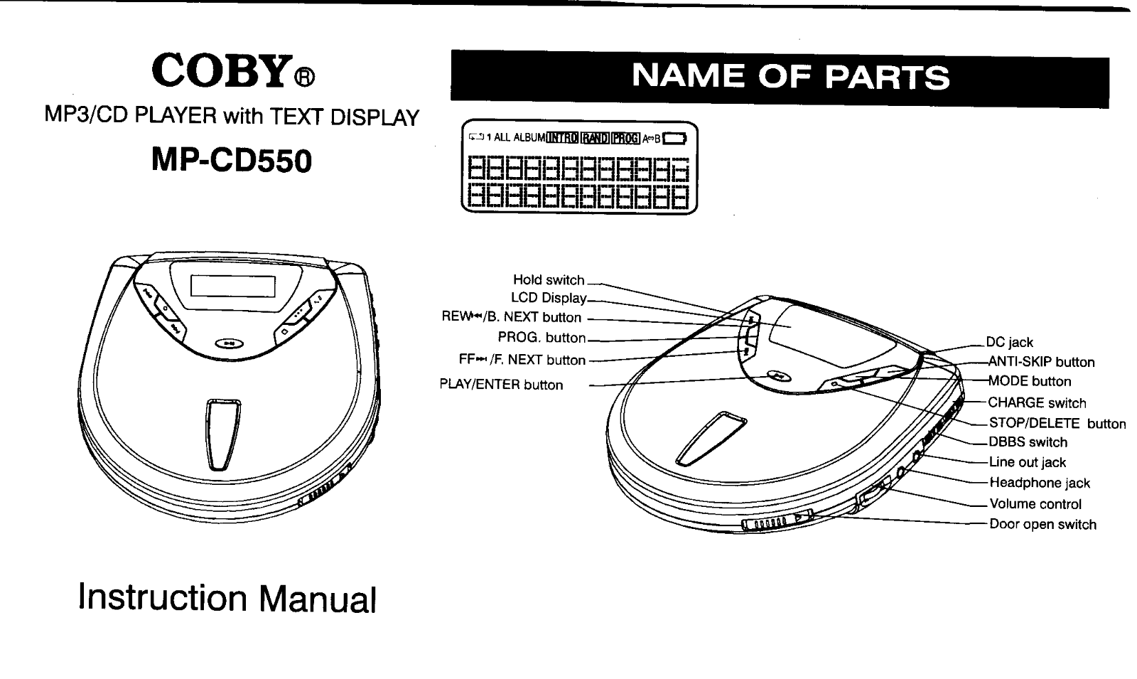 Coby Electronics MPCD-550 Owners manual