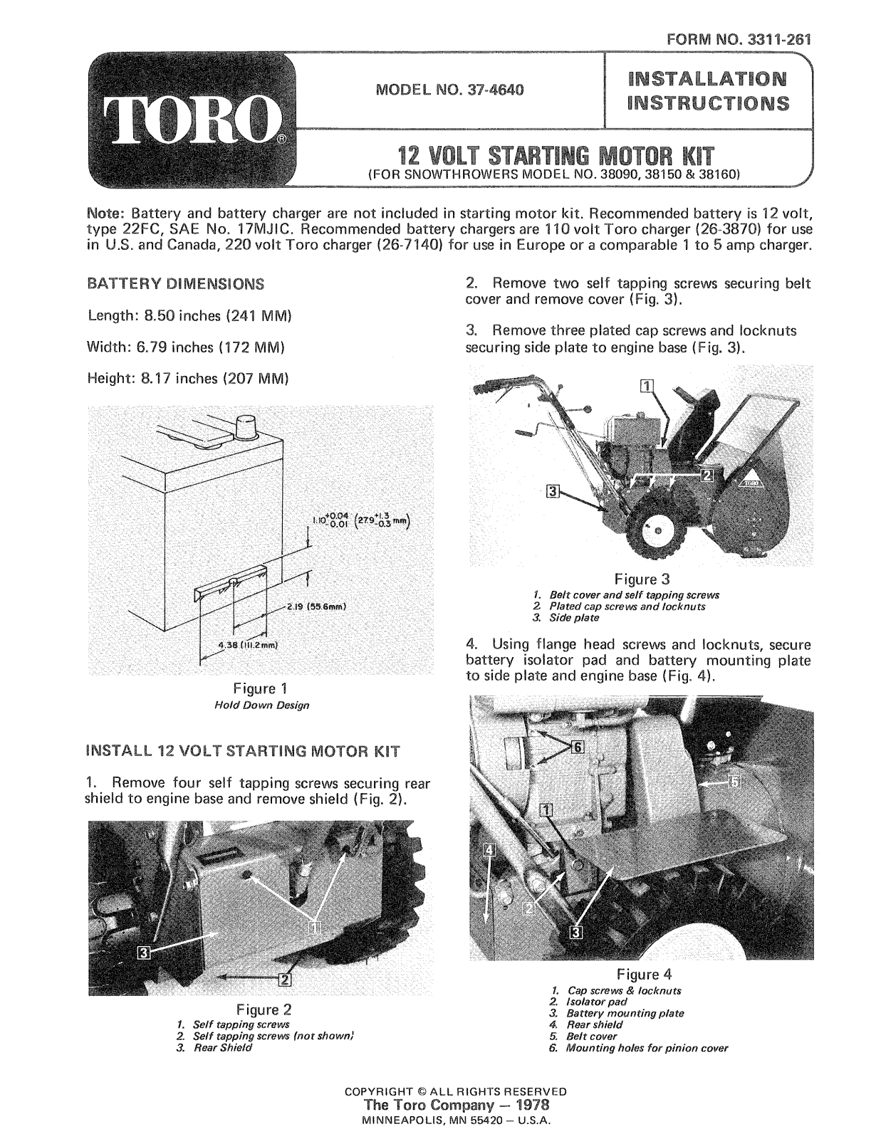 Toro 37-4640 Installation Instructions