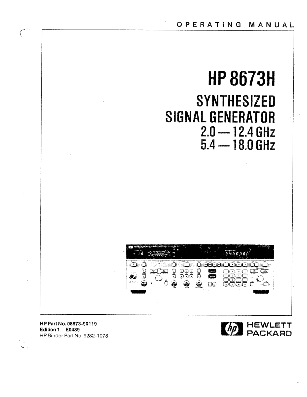 HP (Hewlett-Packard) 8673H User Manual