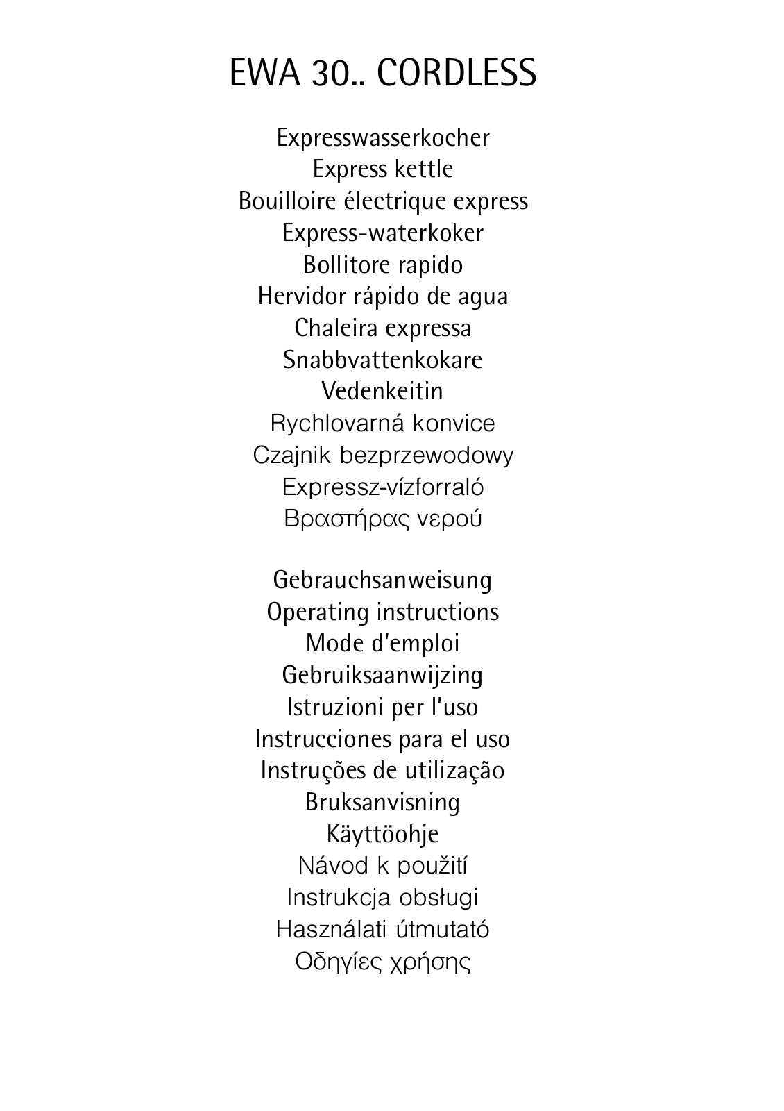 Electrolux EWA 3000 CORDLESS User Manual