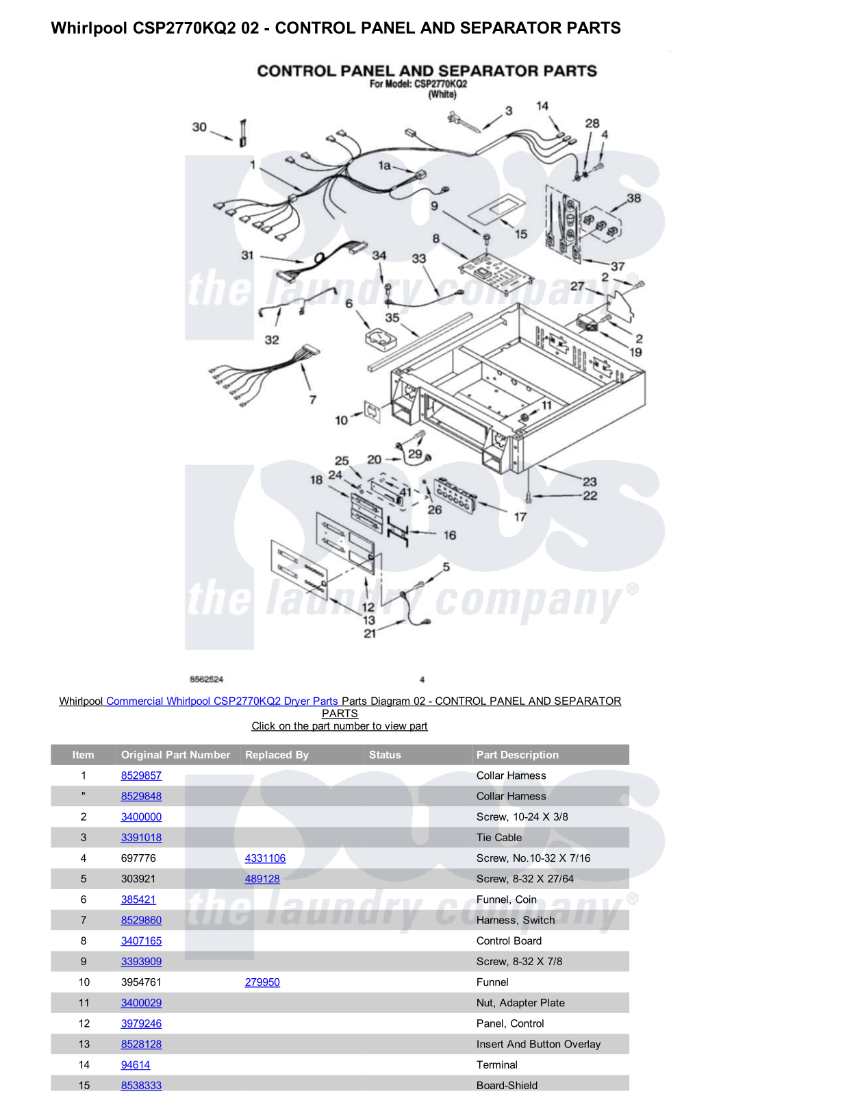 Whirlpool CSP2770KQ2 Parts Diagram