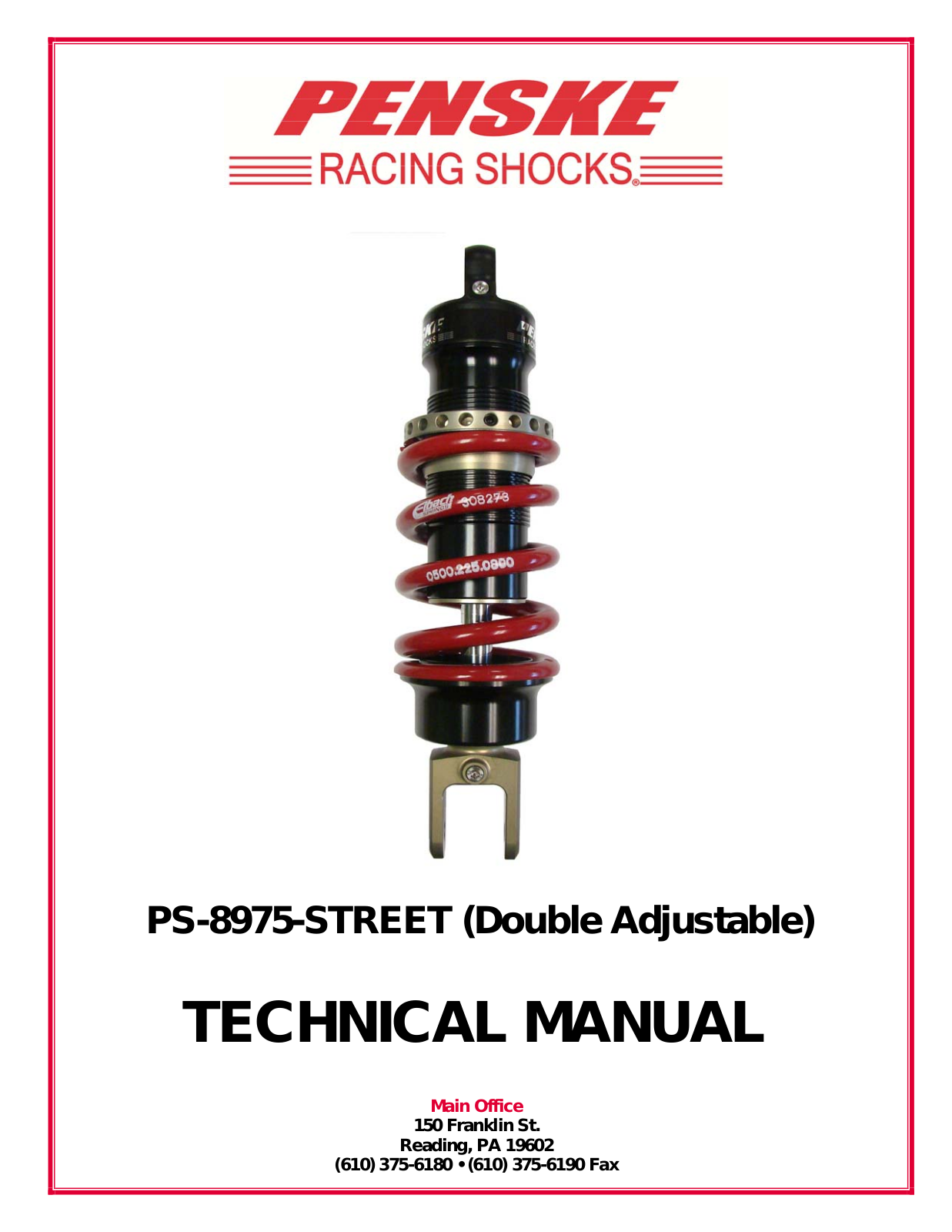 Penske Racing Shocks 8975 User Manual