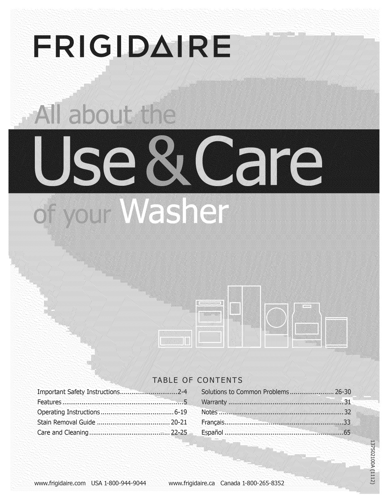 Frigidaire FAFS4174NA0, FAFS4073NW0, FAFS4174NW0, FAFS4174NR0, FAFS4073NR0 Owner’s Manual