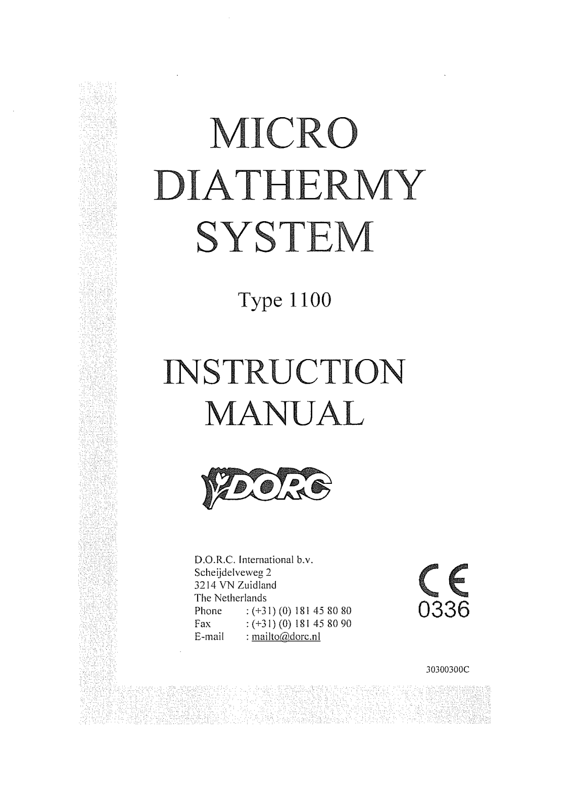 Dorc 1100 User manual