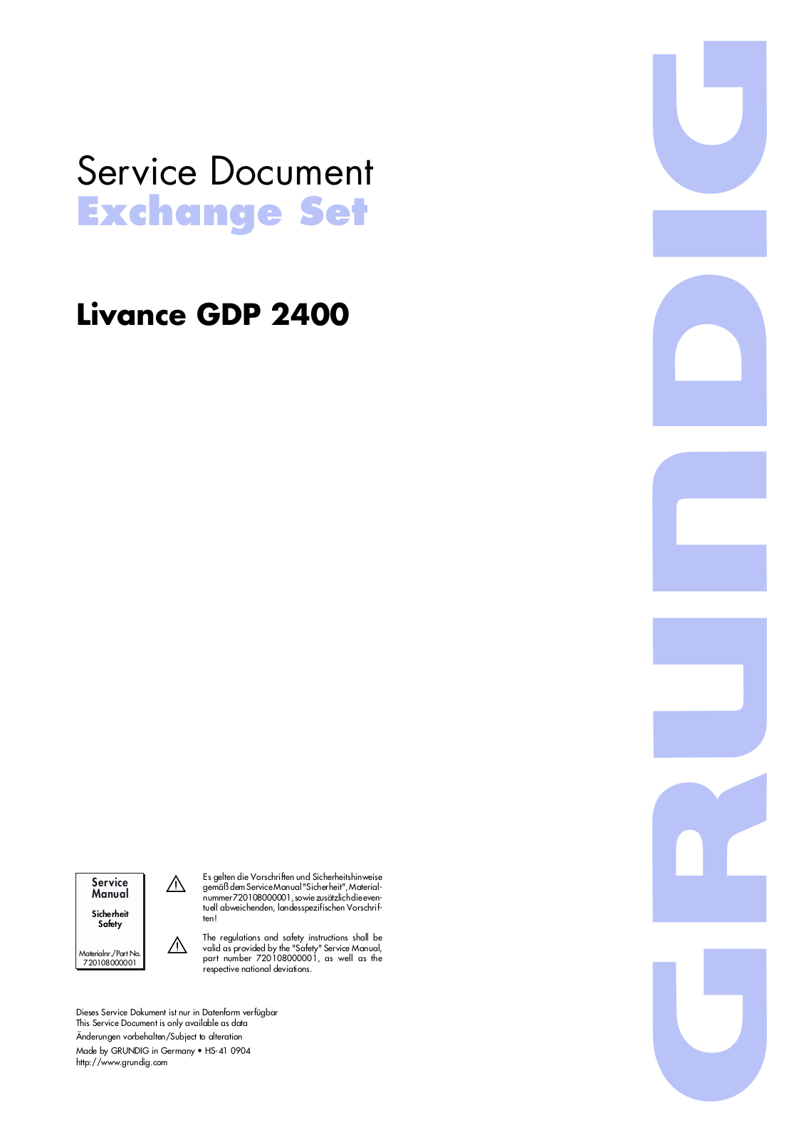 Grundig GDP-2400 Service manual