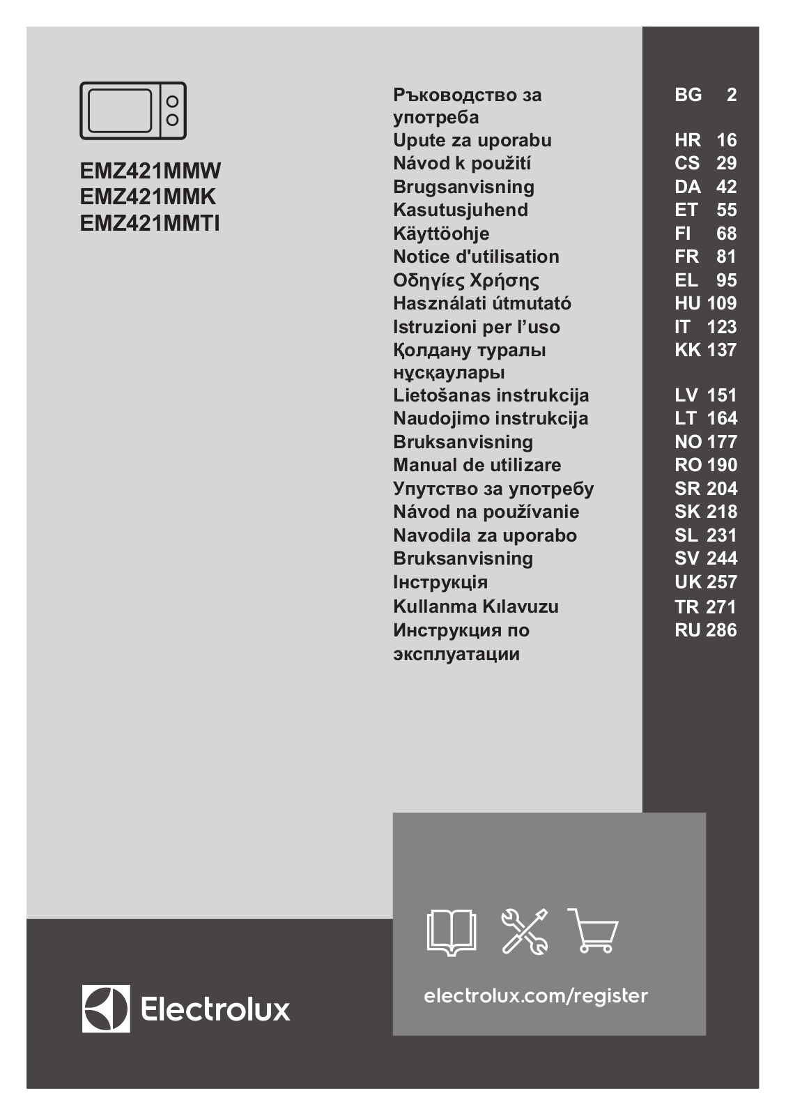 Electrolux EMZ421MMW, EMZ421MMK User guide - ManualMachine.com