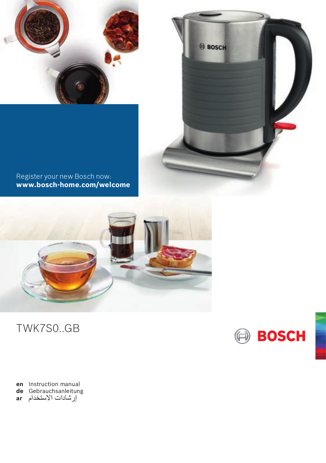 Bosch TWK7S05GB Instruction manual