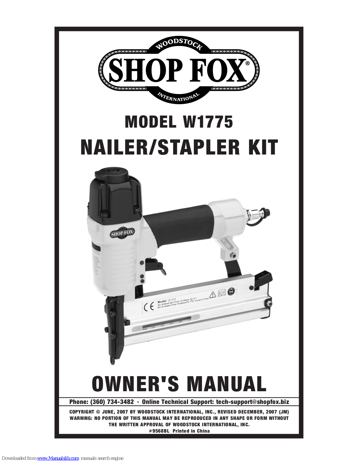 Shop fox W1775 Owner's Manual