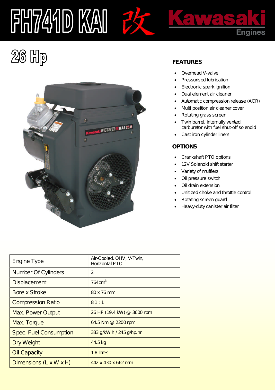 Kawasaki FH741D KAI User Manual