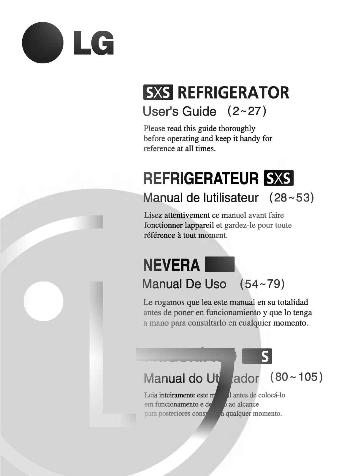 LG GR-P267DTQ Owner’s Manual