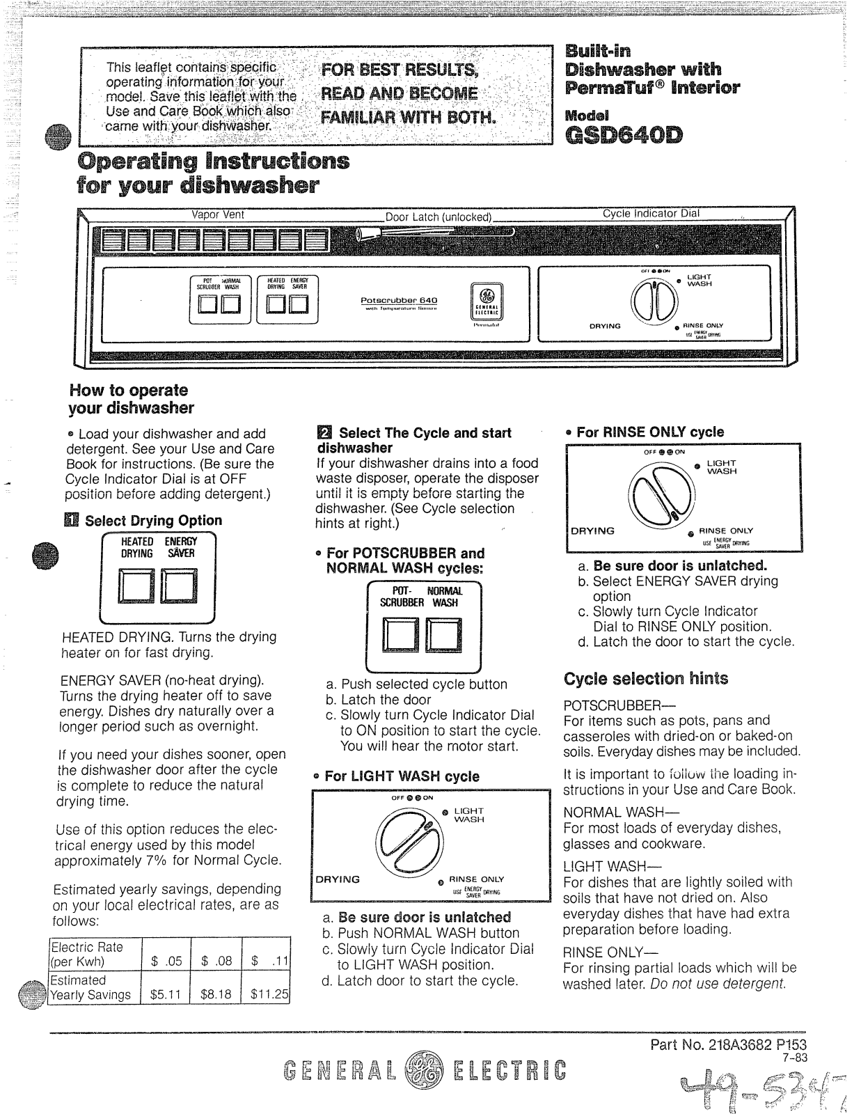 GE GSD640D Operating Instructions - ManualMachine.com
