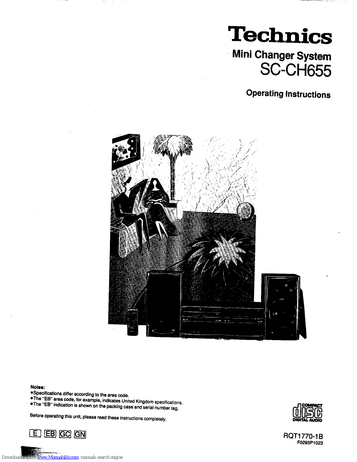 Technics SH-CH650, SA-CH655, SL-CH555, RS-CH550, SB-CH655 Operating Instructions Manual