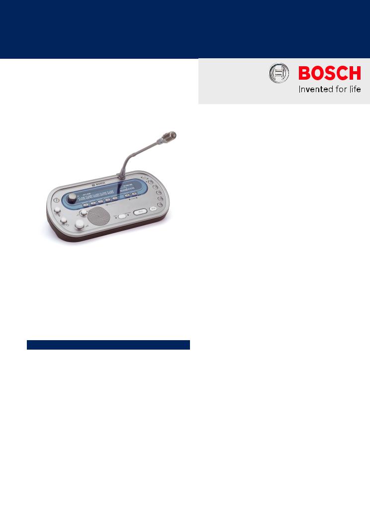 Bosch DCN-IDESK-D, DCN-IDESK-L Specsheet