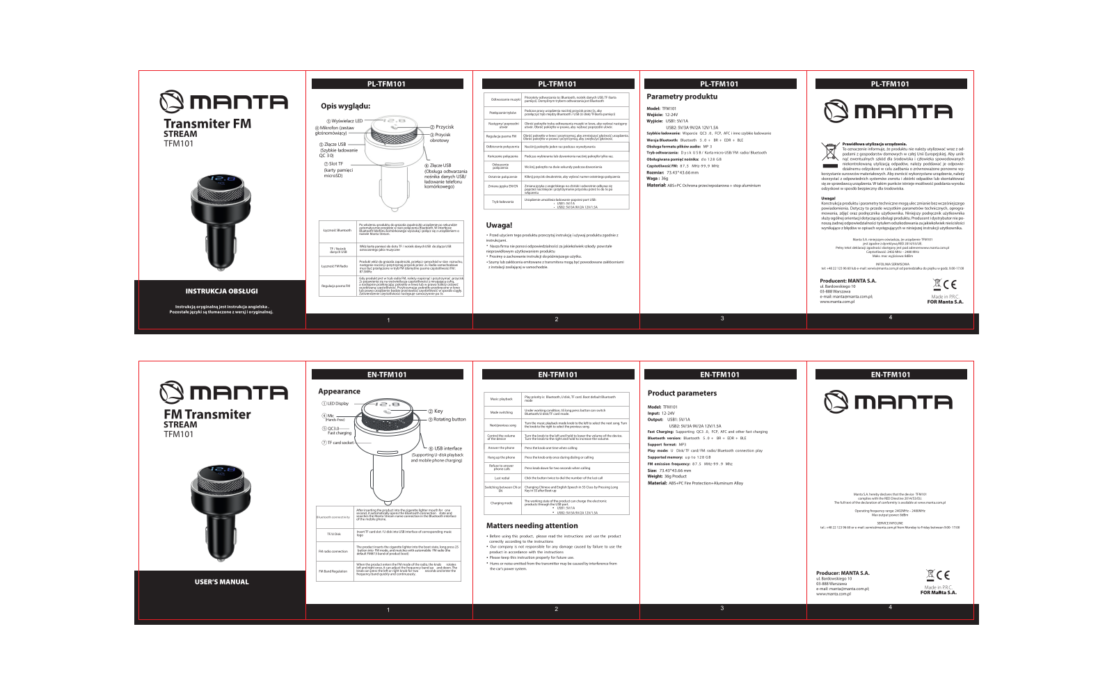 MANTA Stream TFM101 BT User guide - ManualMachine.com