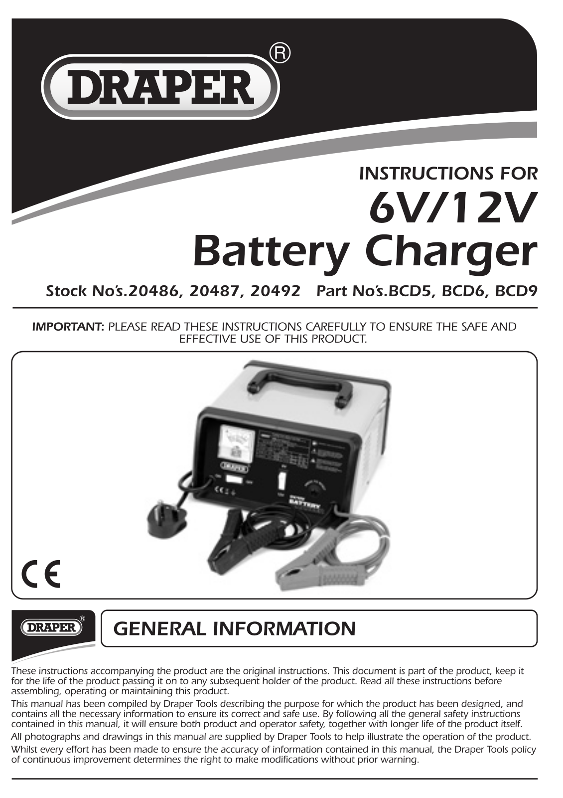Draper BCD9 Instruction Booklet - ManualMachine.com