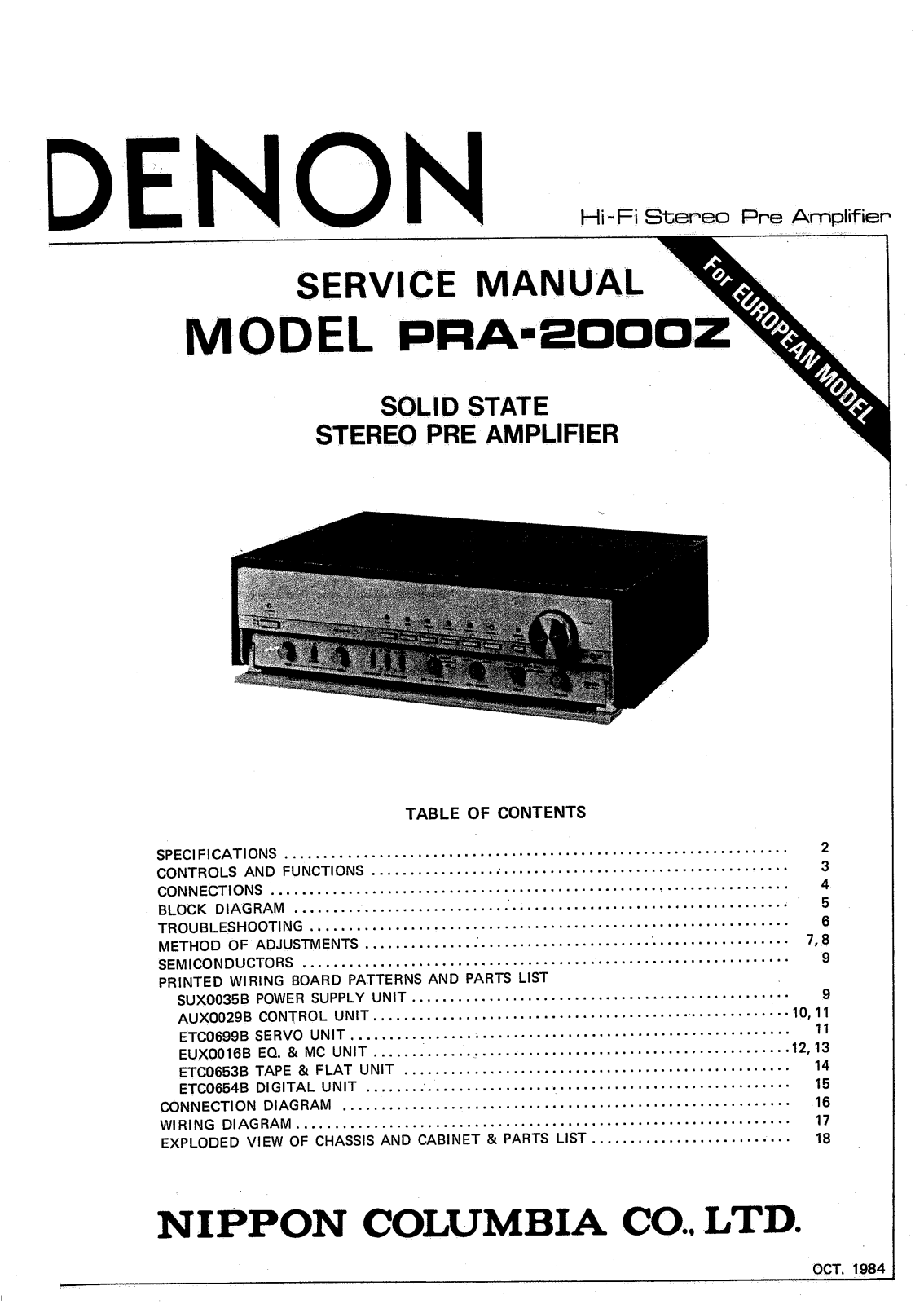 Denon PRA-2000Z Service Manual