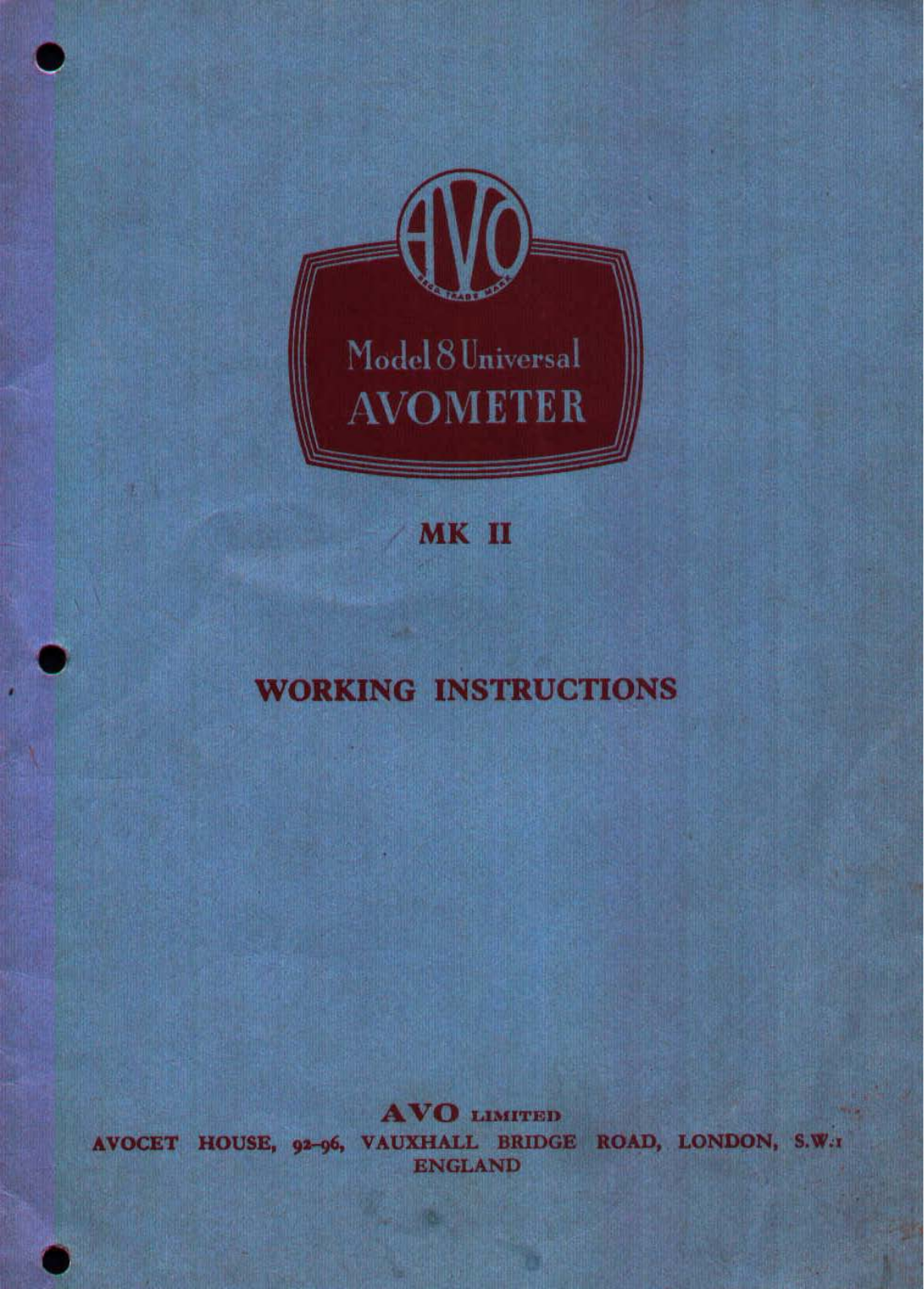 Avo 8-mk11 User Manual