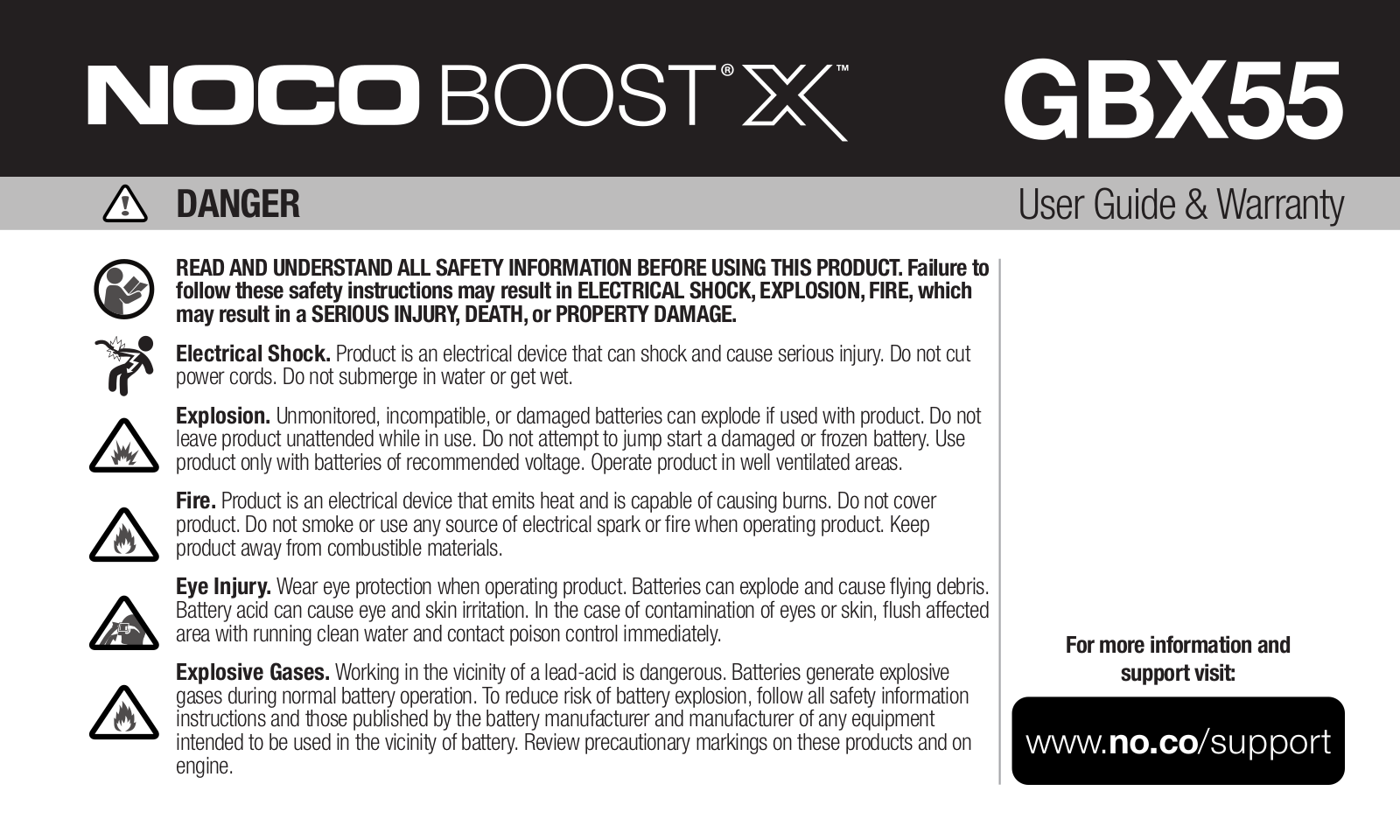 Noco gbx55 User Guide