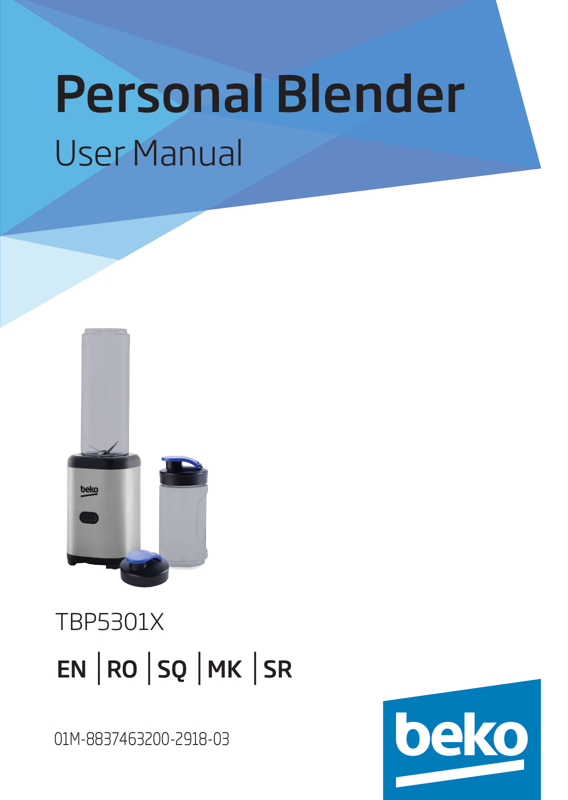 Beko TBP5301X User manual