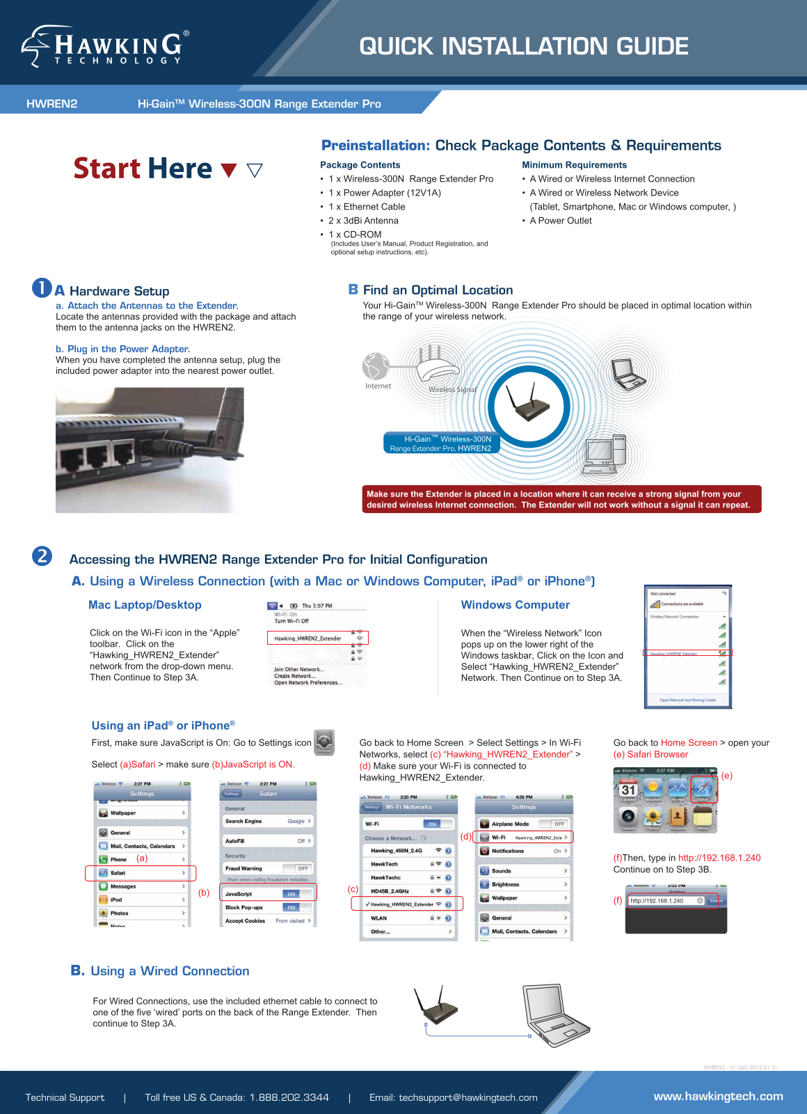 Hawking HWREN2 Quick Install Guide