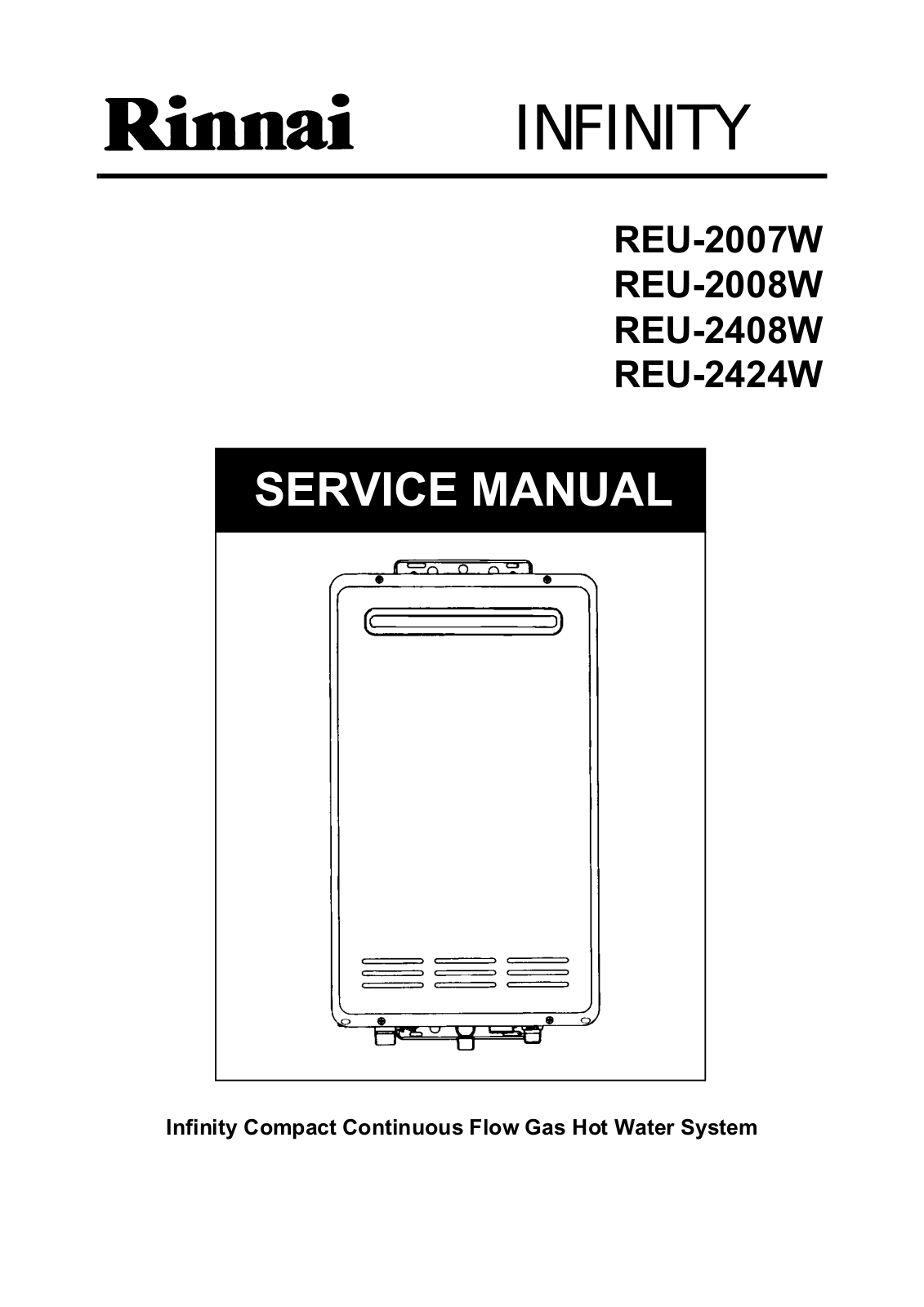 Rinnai REU-2007W, REU-2424W, REU-2008W, REU-2408W Service Manual