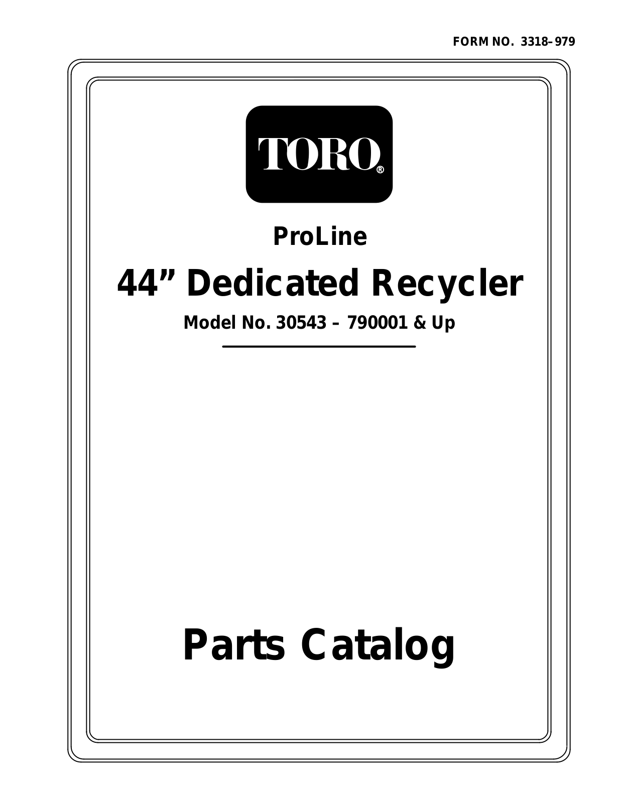 Toro 30543 Parts Catalogue