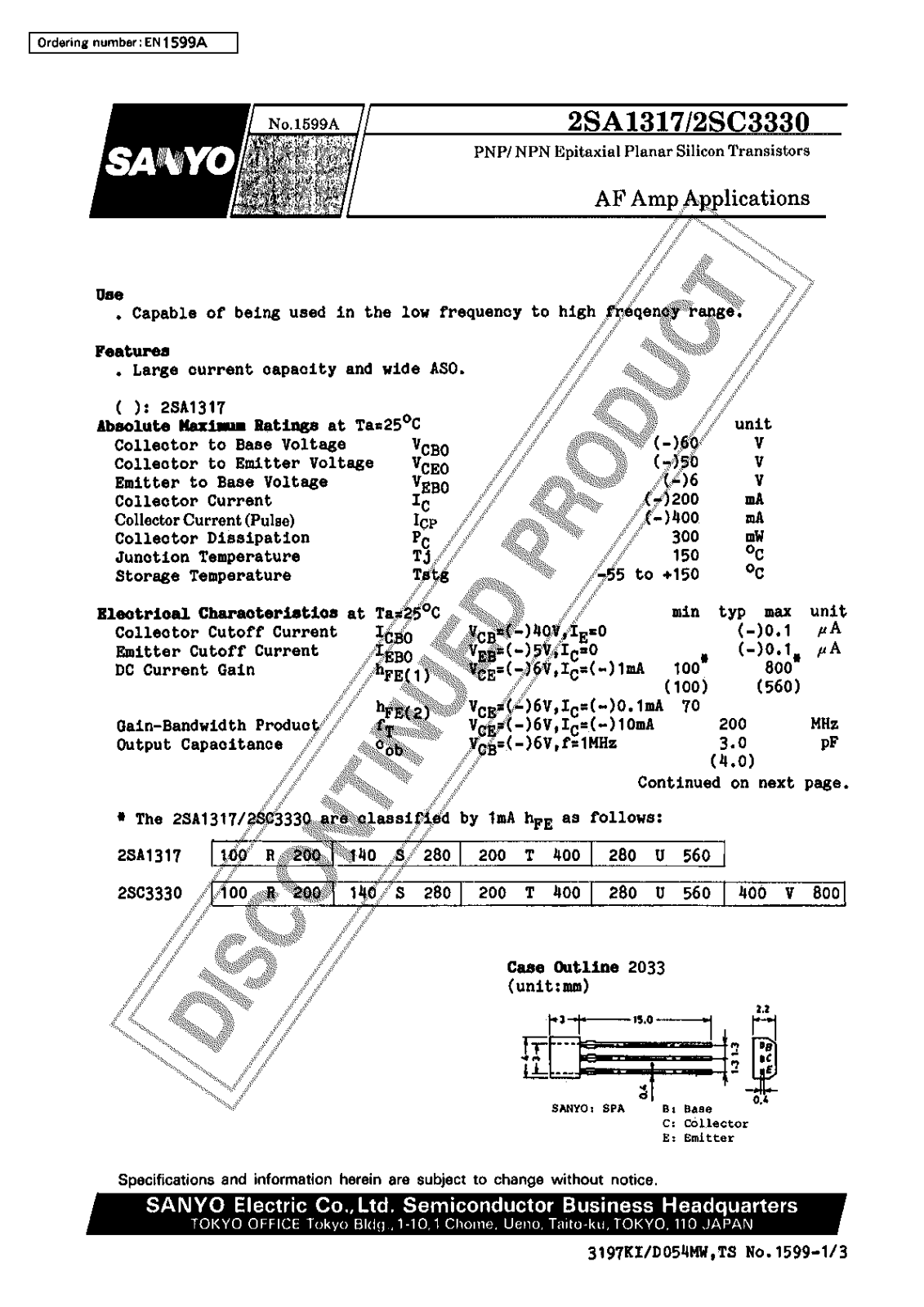 Datasheet 2SC3330 Specification - ManualMachine.com
