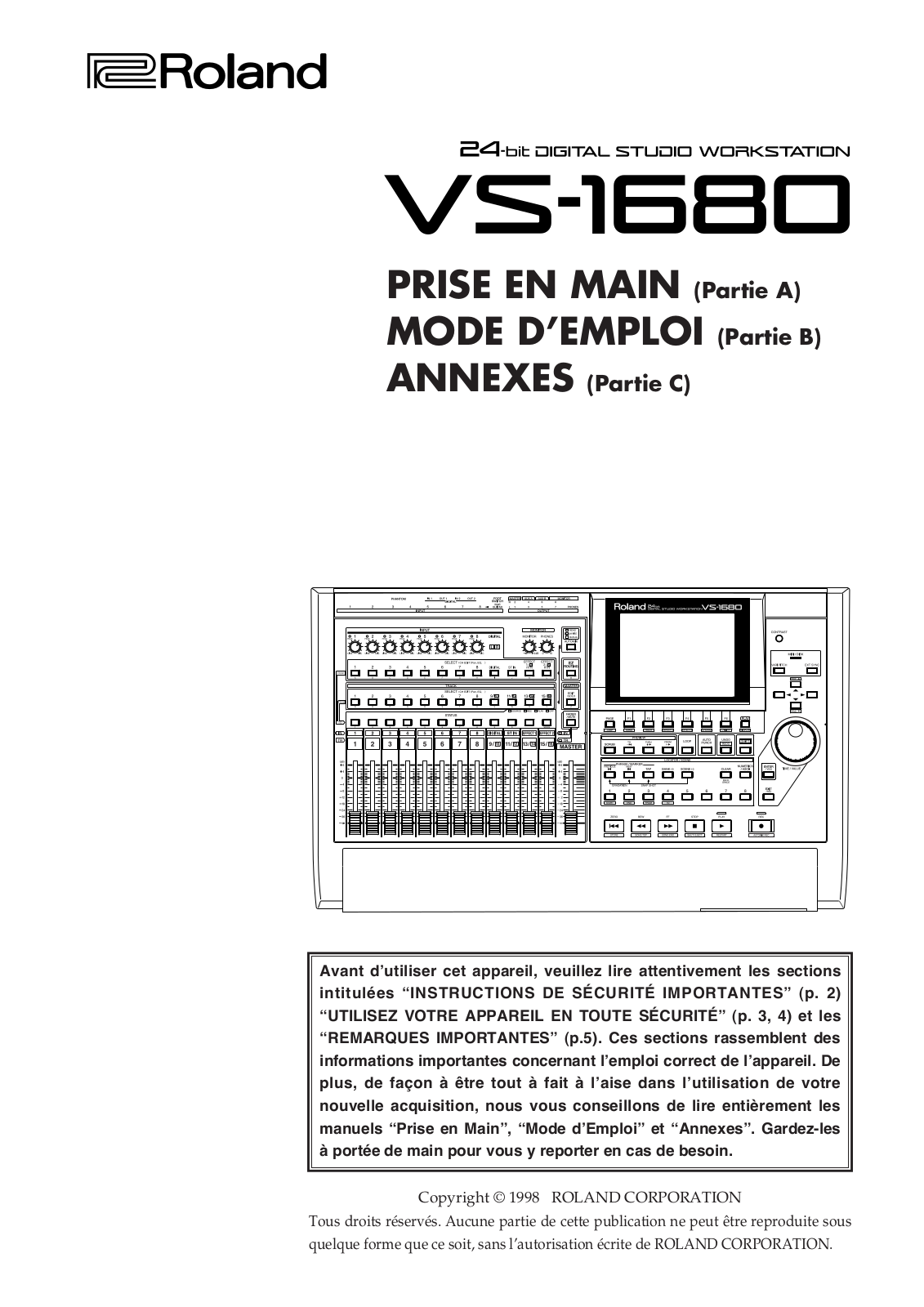 ROLAND VS-1680 User Manual