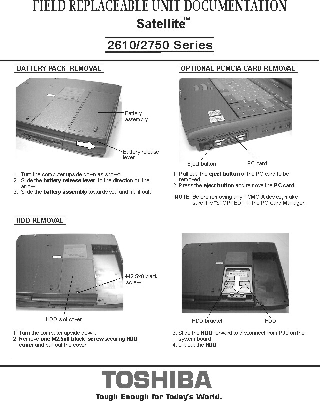 Toshiba Satellite 2750, Satellite 2610 Service Manual