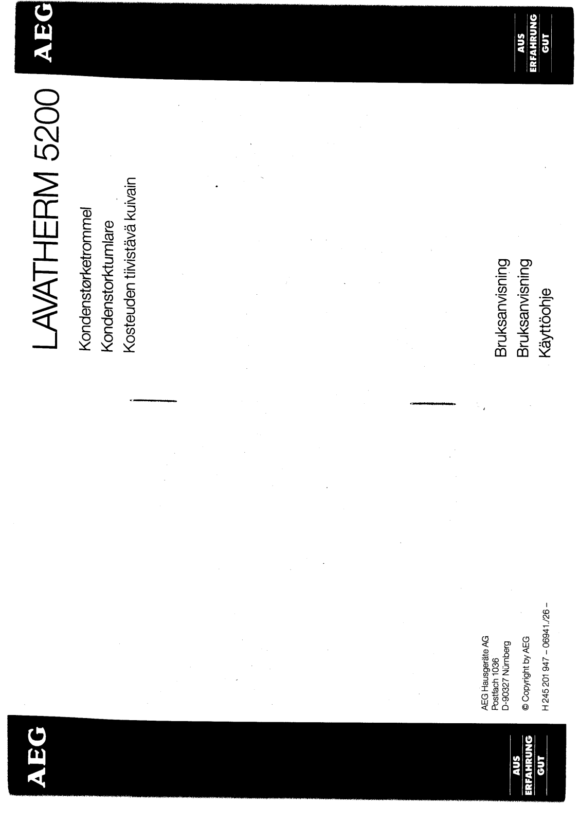 AEG LAVATHERM 5200 User Manual
