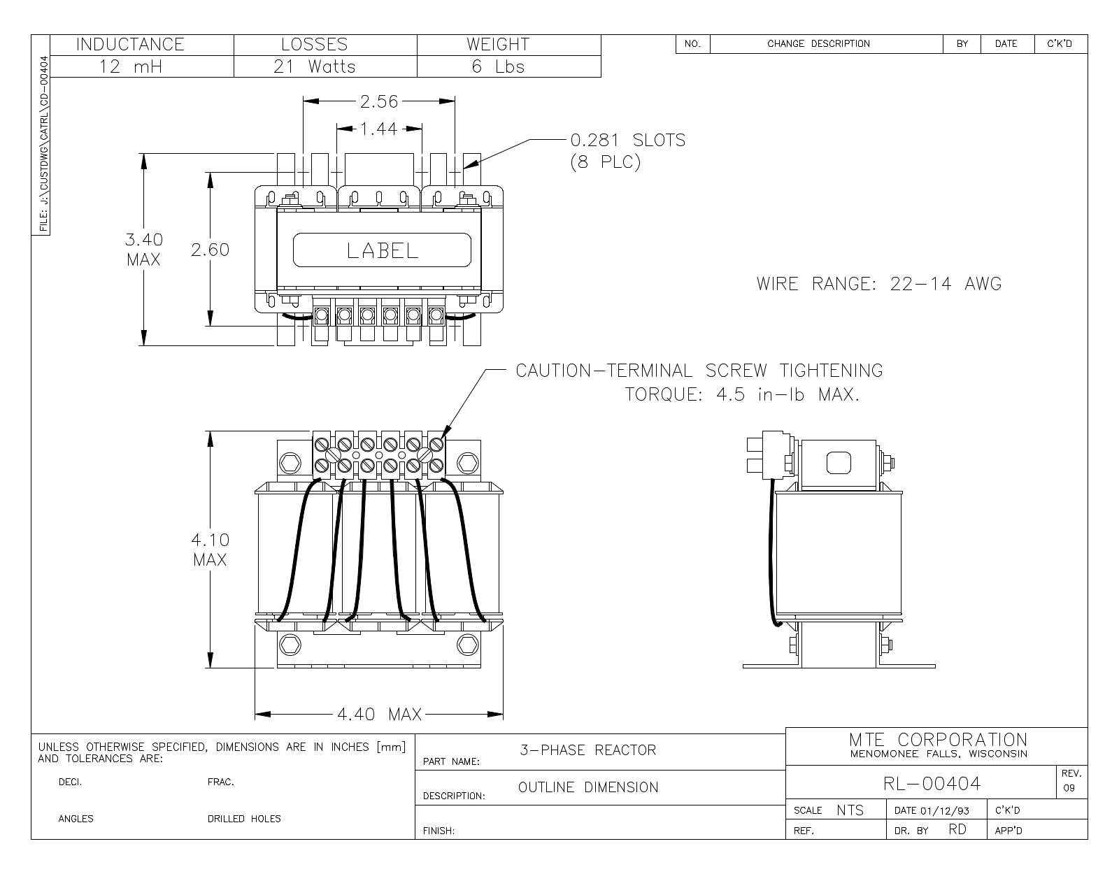 MTE RL-00404 CAD Drawings