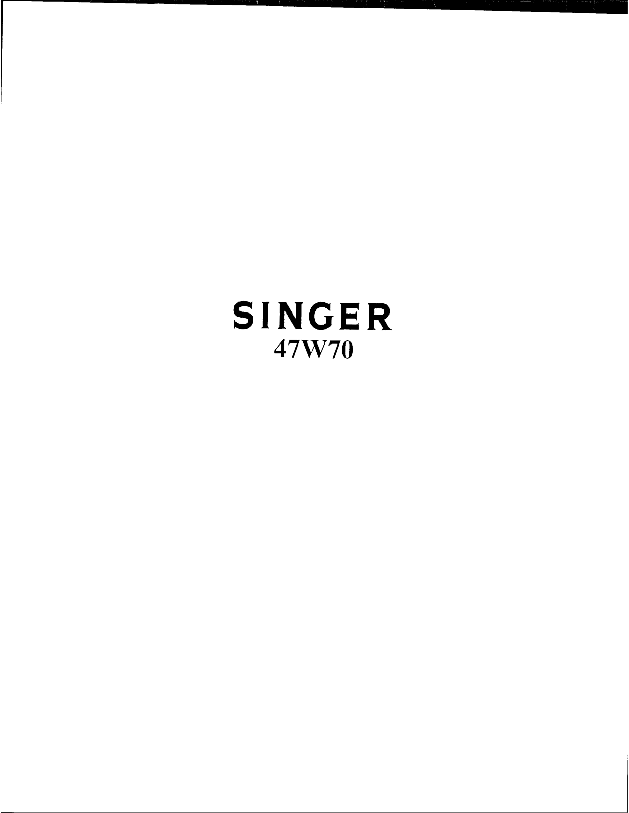 SINGER 47W70 Parts List