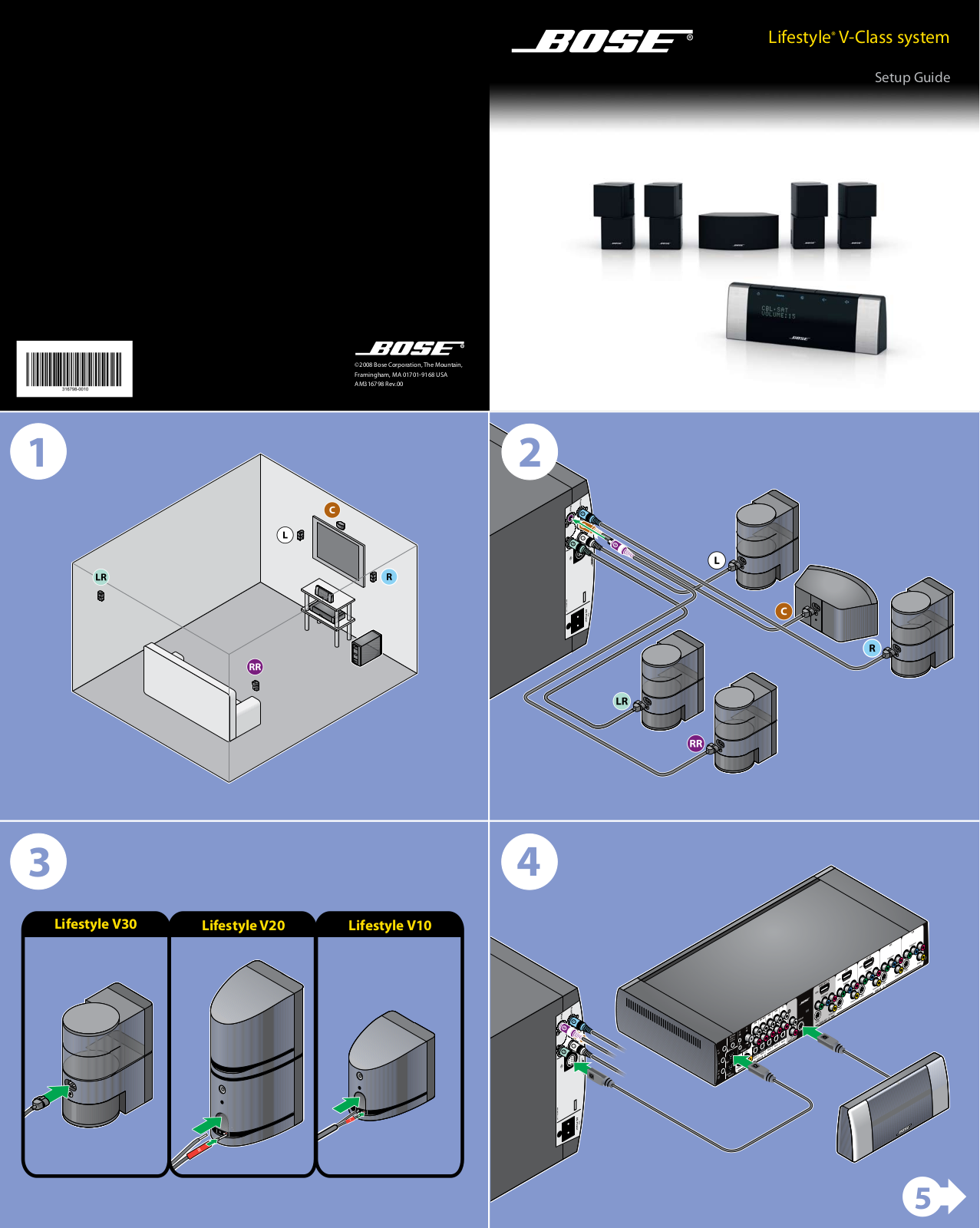 Bose Lifestyle V10, Lifestyle V20, Lifestyle V30 Quick Start Manual