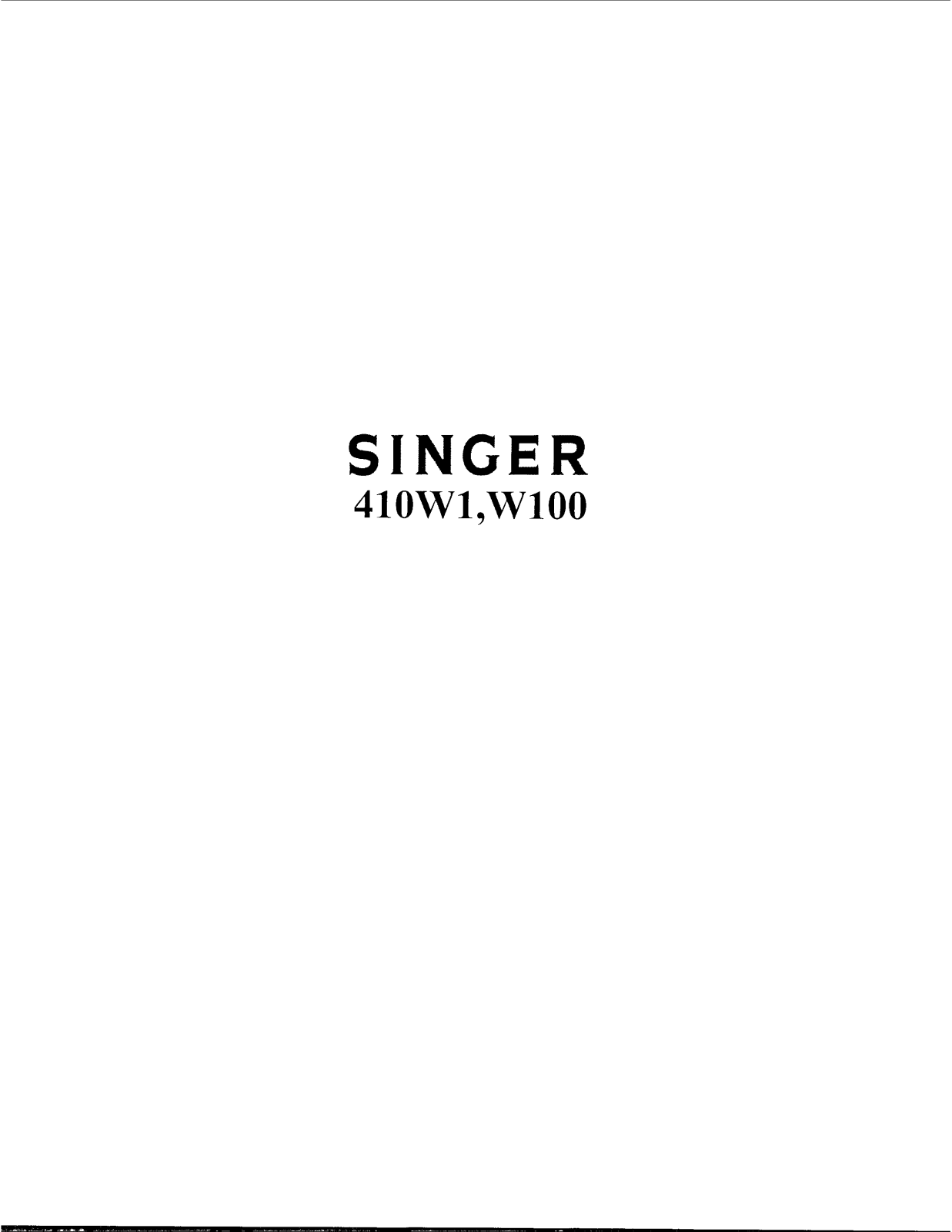 Singer 410W1, 410W100 Parts List