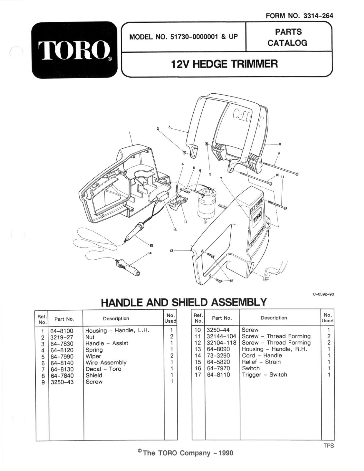 Toro 51730 Parts Catalogue