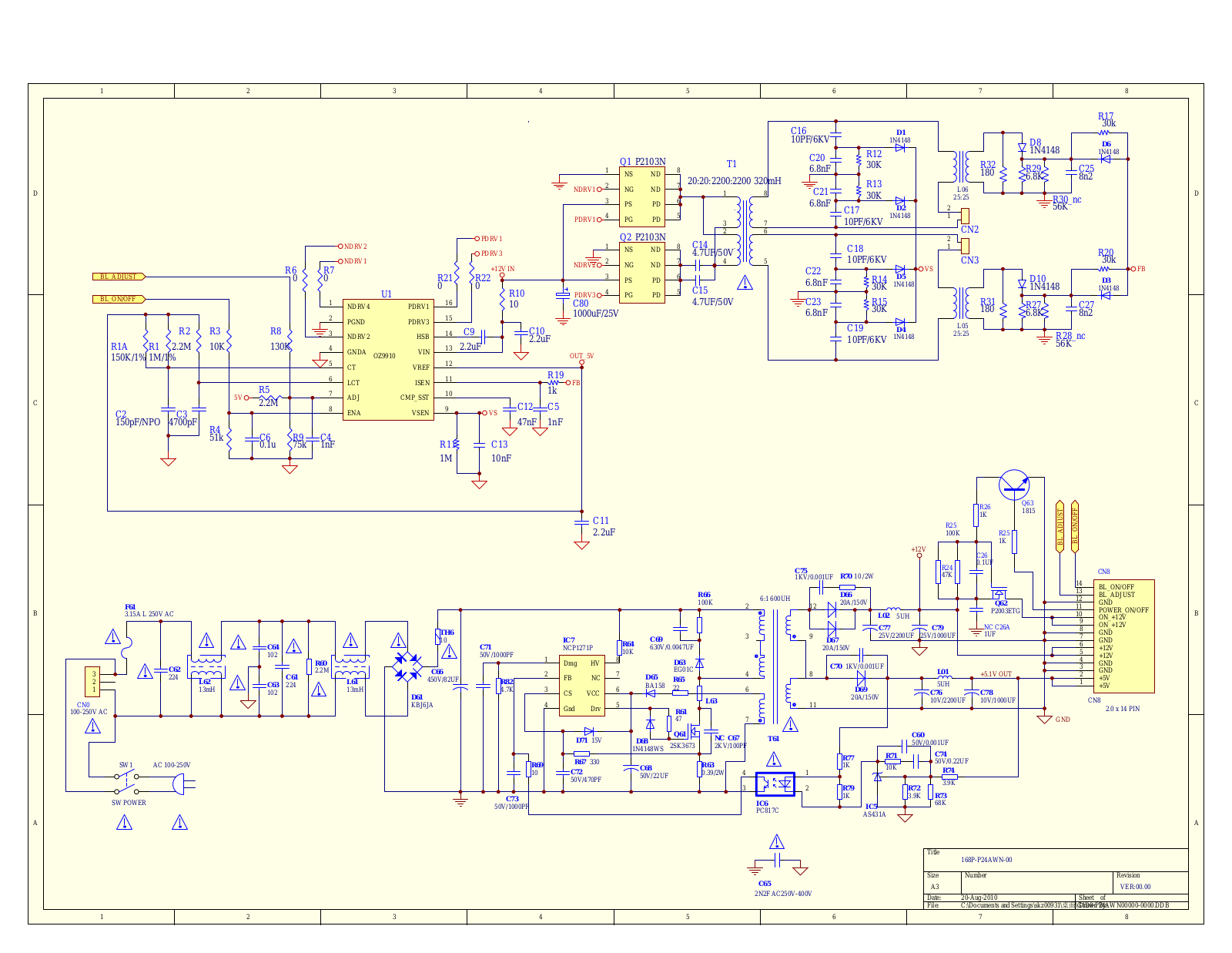 Skyworth 168P-P24AWN-00 Schematic