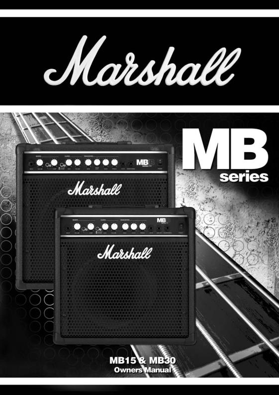 Marshall MB30, MB15 owners Manual