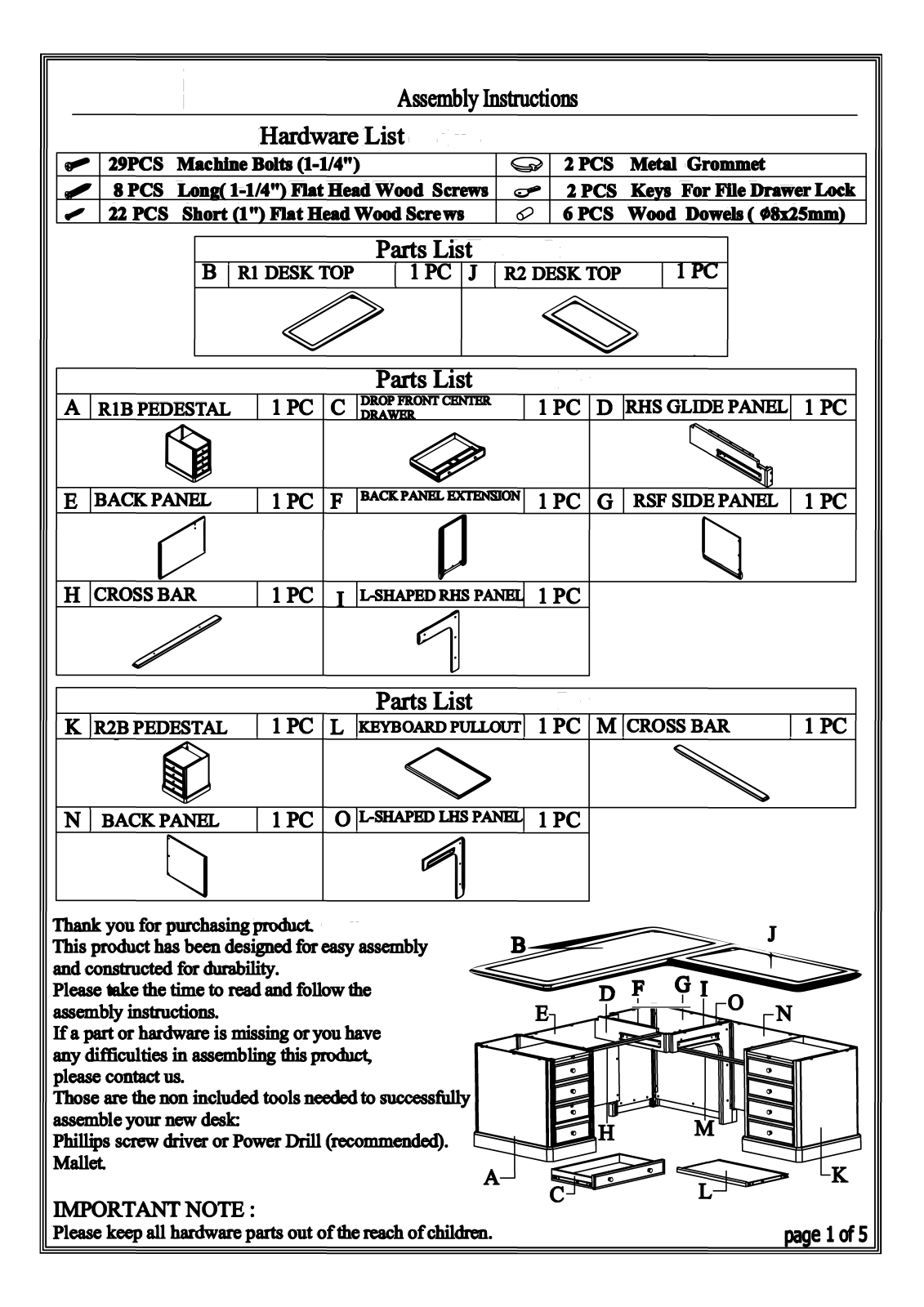 Lark Manor™ DRBC8542 Assembly Instructions - ManualMachine.com