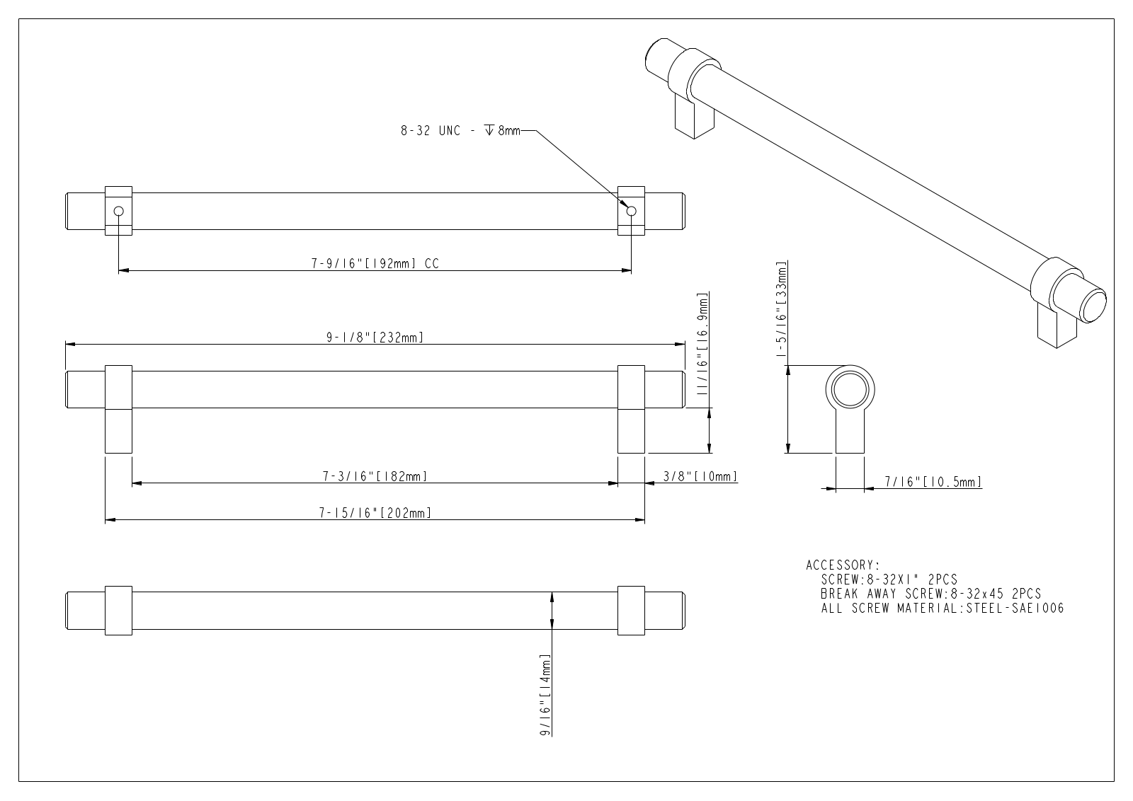 Jeffrey Alexander HWSC1300 Dimensions