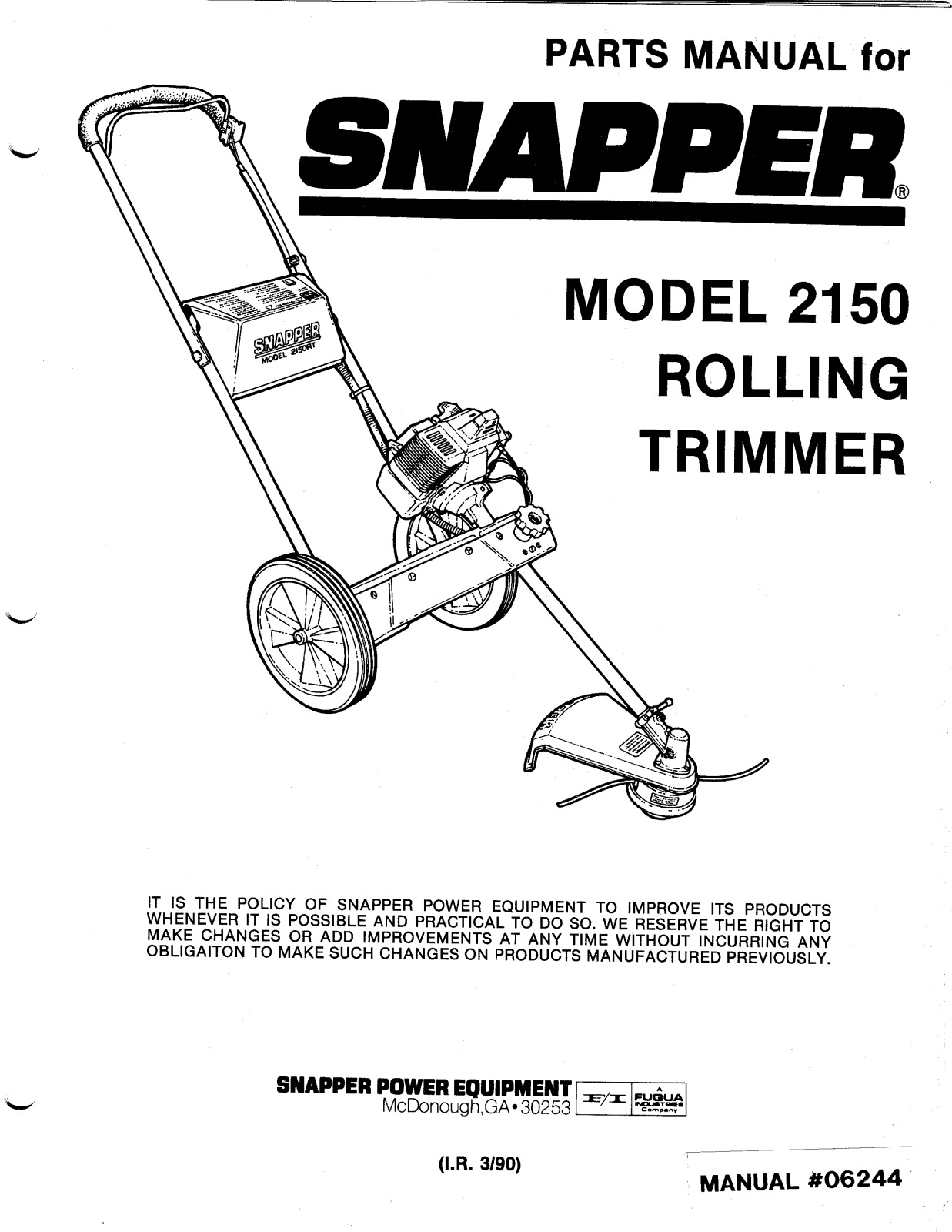 Snapper 2150 User Manual