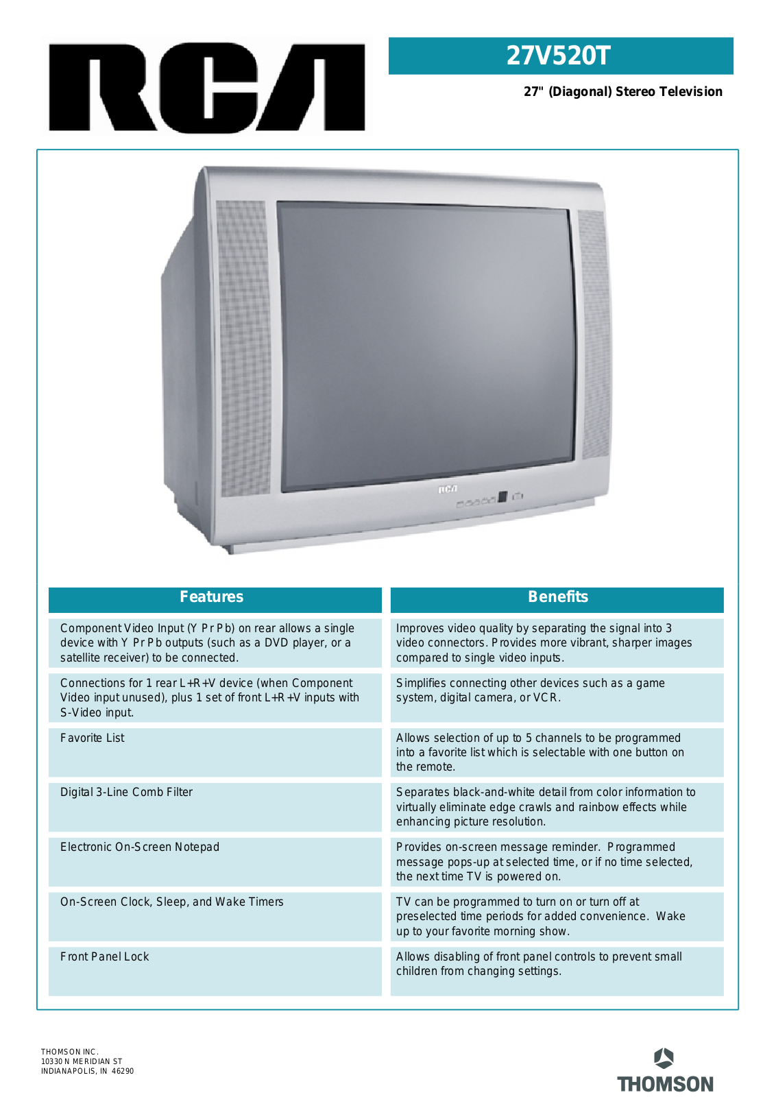 RCA 27V520T User Manual