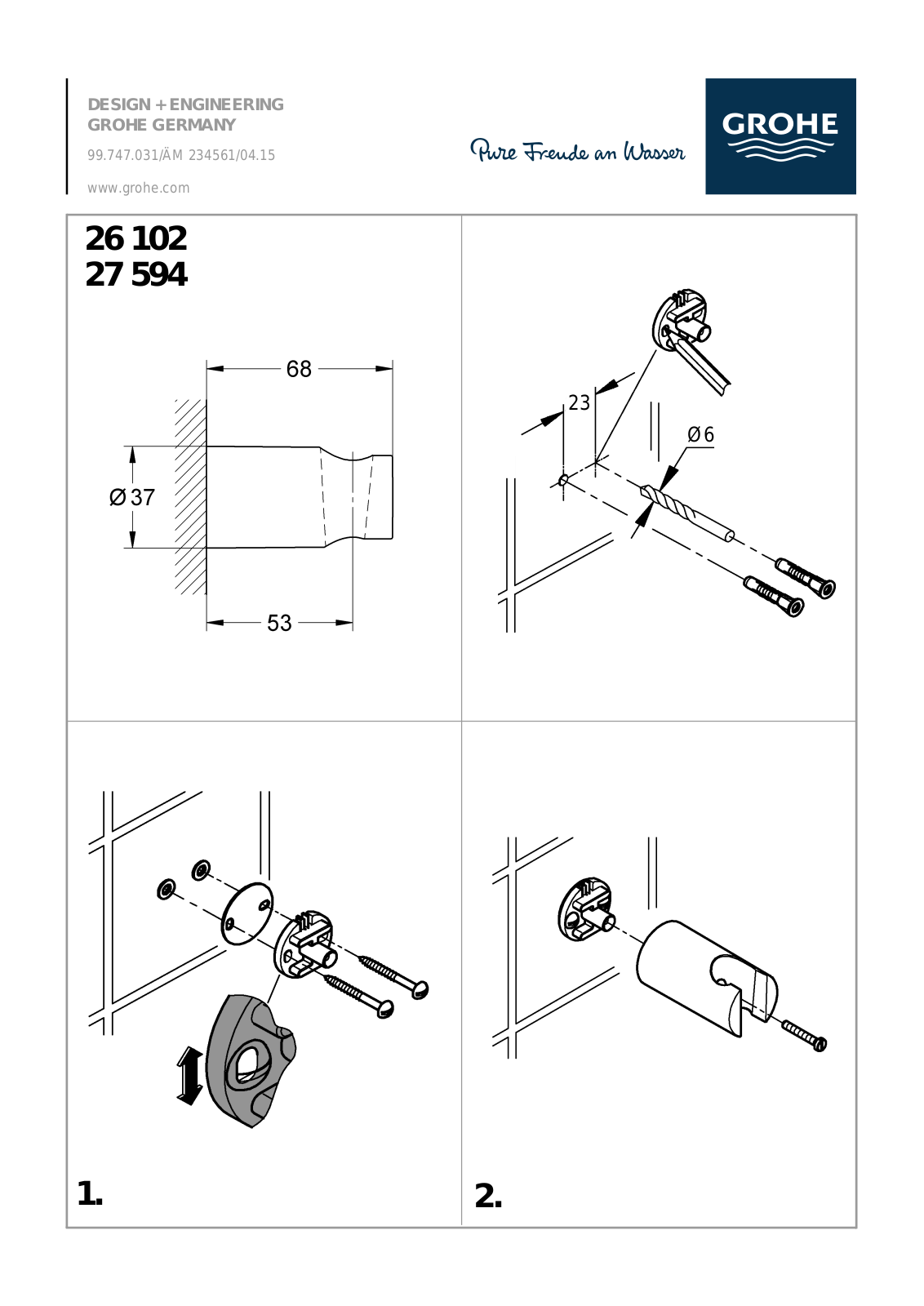 GROHE GRH1274 Installation & Assembly - ManualMachine.com