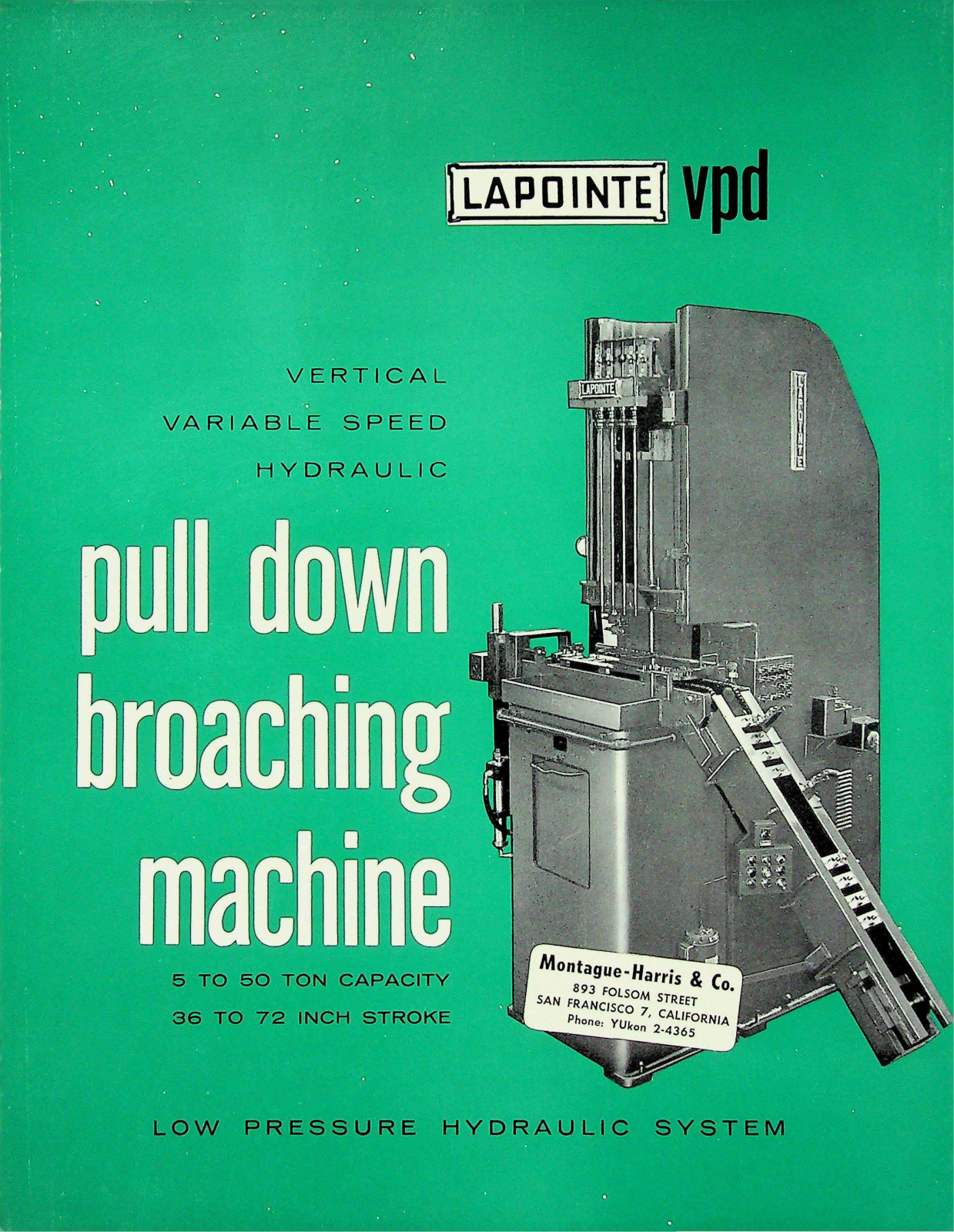 LaPointe Machine Tool VPD Vertical Variable Speed Broaching Machine Other - ManualMachine.com