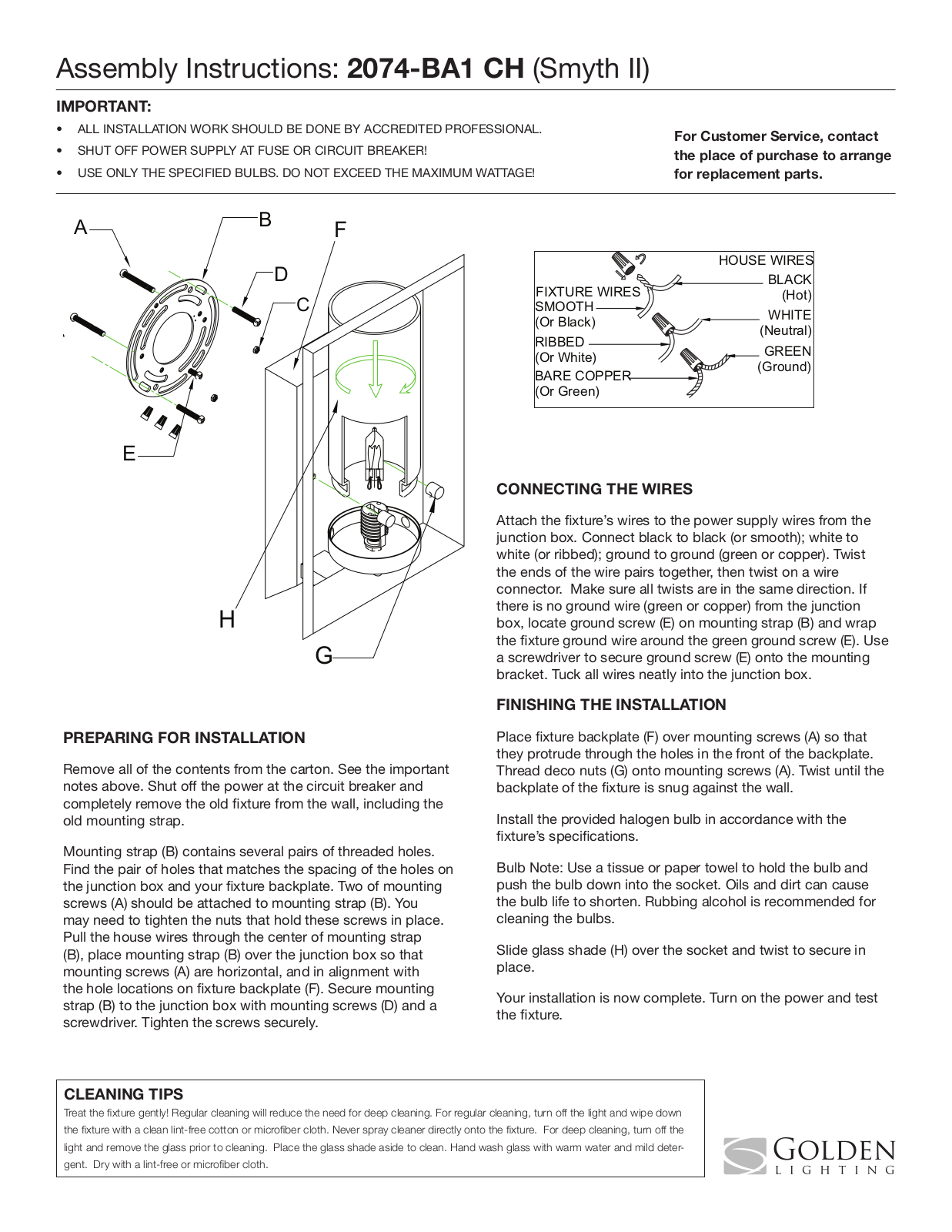 Golden Lighting 2074-BA1 CH User Manual