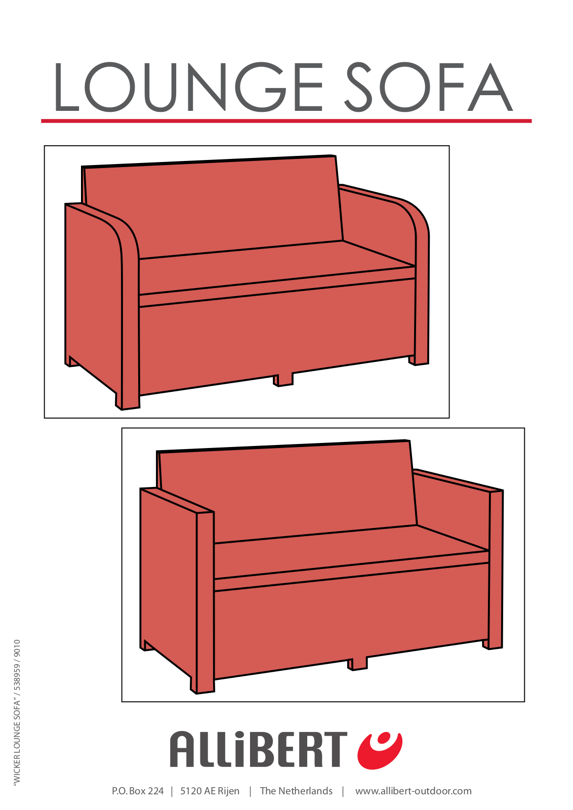 Allibert WICKER LOUNGE SOFA User Manual