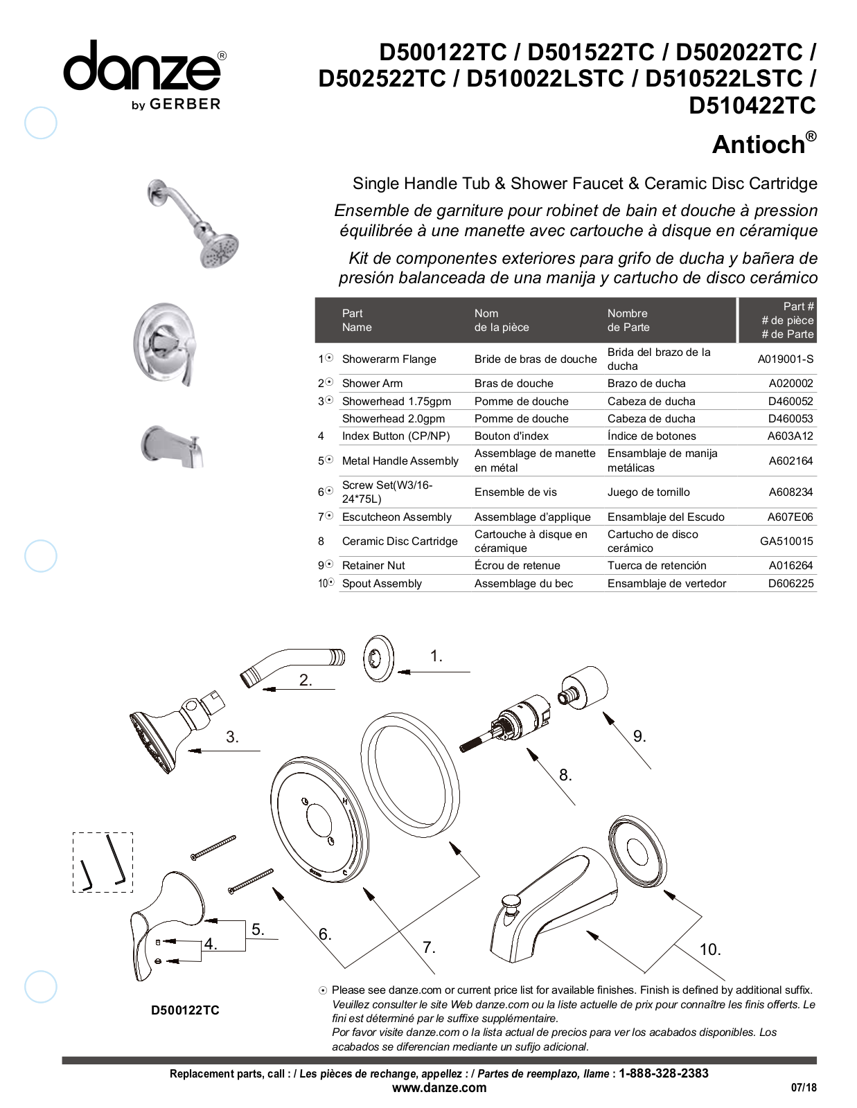 Gerber D502522BRTC, D502519TC, D502522BNTC Installation Manual