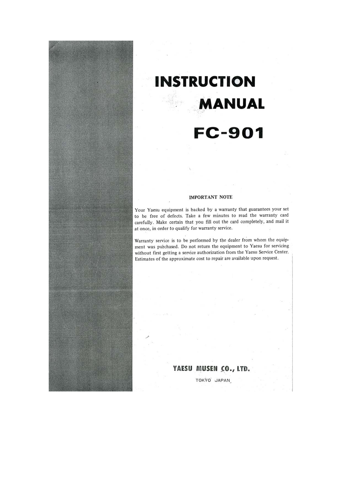 Yaesu FC-901 User guide - ManualMachine.com