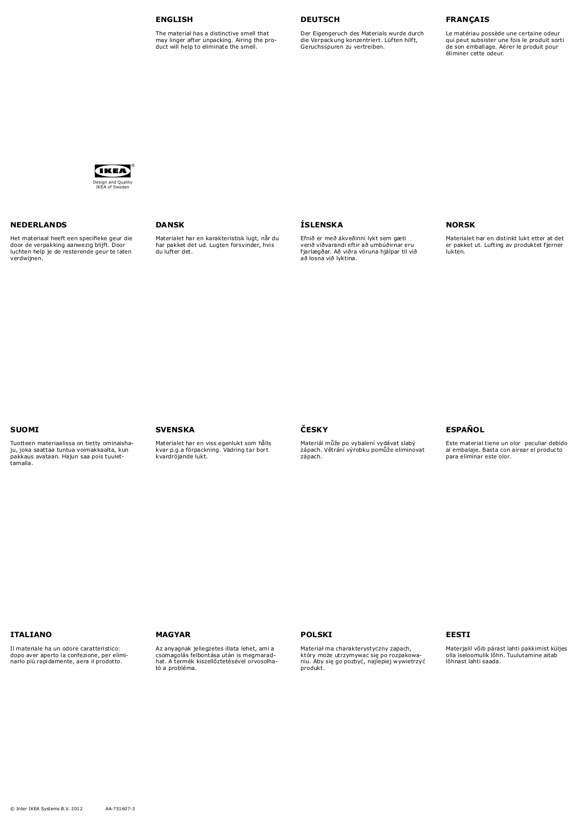 Ikea S79046217, S69046289, S69032433, S39031864, S39031840 User Manual